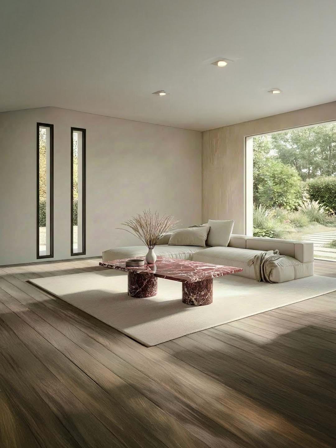 Jaspura - Table basse Rectangulaire - Marbre Rosso Levano