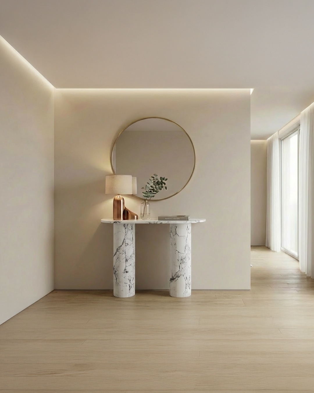 Ombrure mini - Console Demi-cercle - Marbre Statuario Carrara