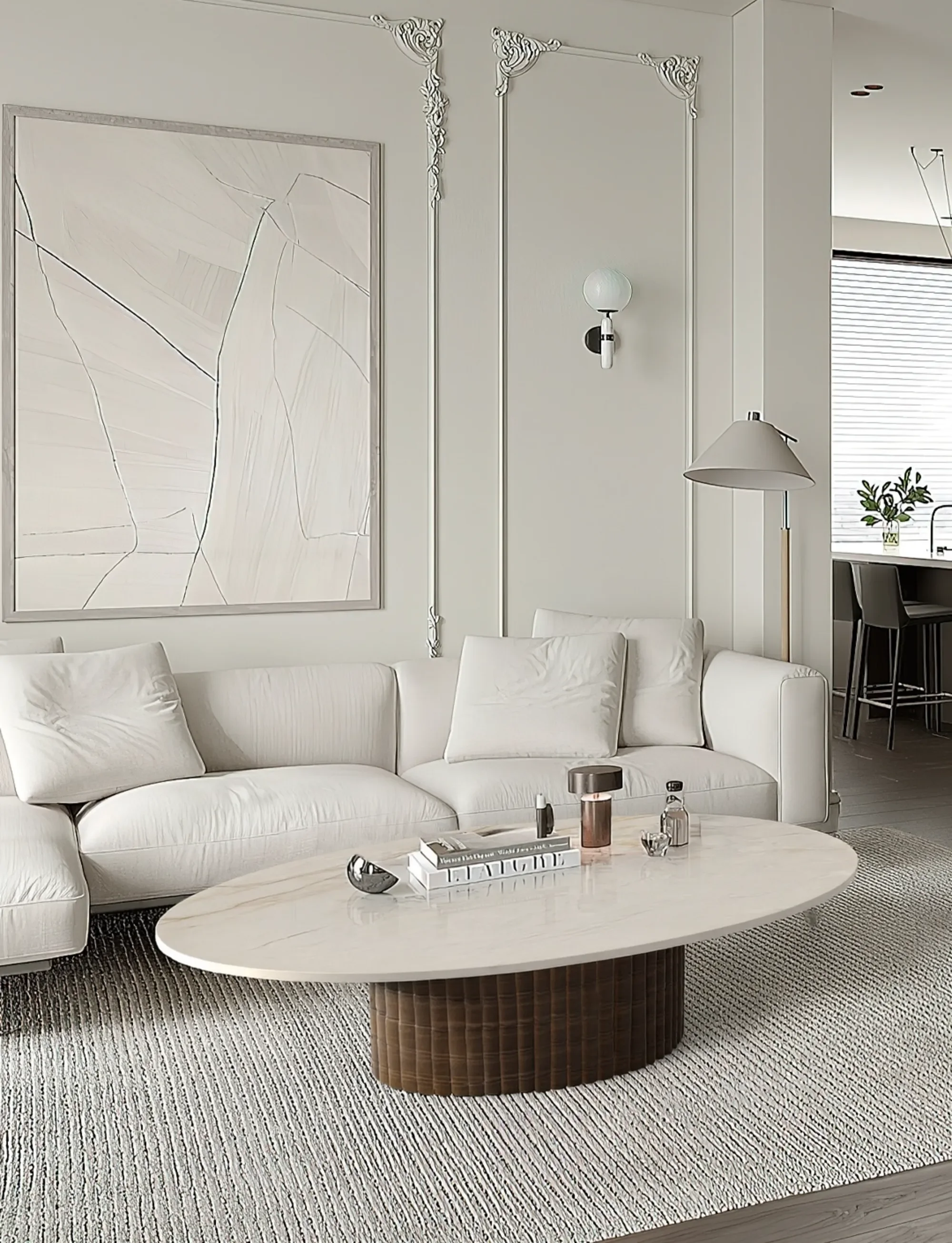 Valleyra - Table basse Elliptique - Marbre Crema