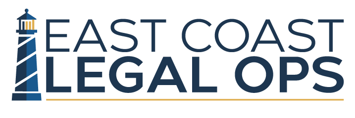 Logo for East Coast Legal Ops featuring a lighthouse icon and text.
