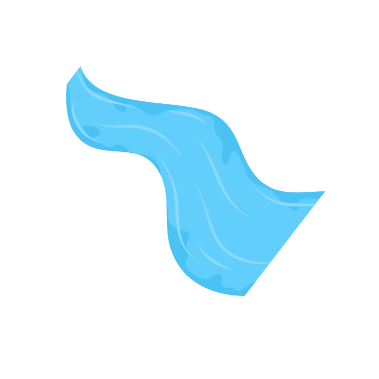 White water splash with blue shading and highlights.
