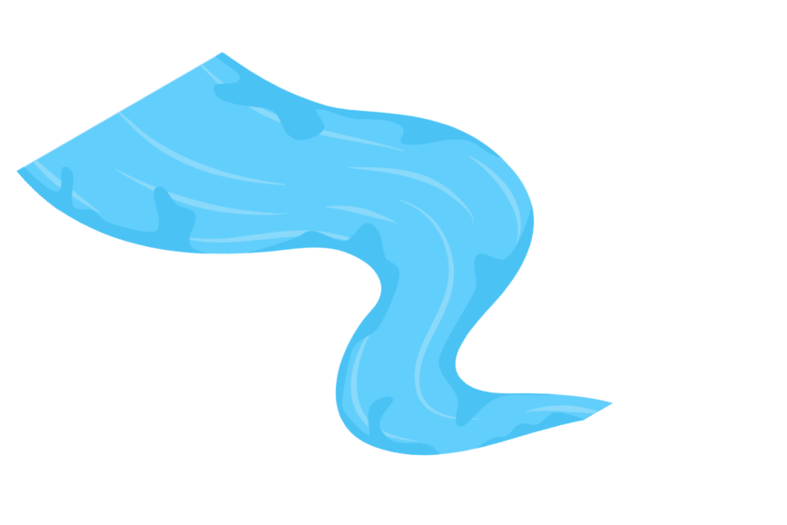 Illustration of a blue tornado with swirling patterns.