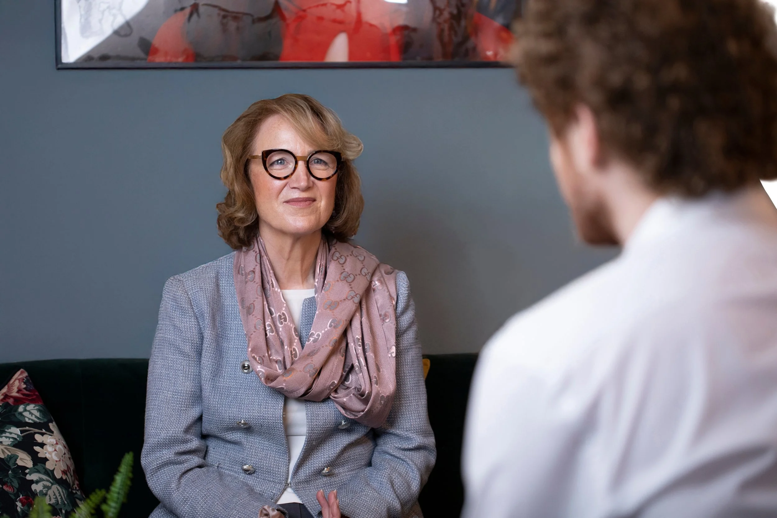 Calodagh McCumiskey coaching a professional as part of a wellbeing and leadership coaching programme