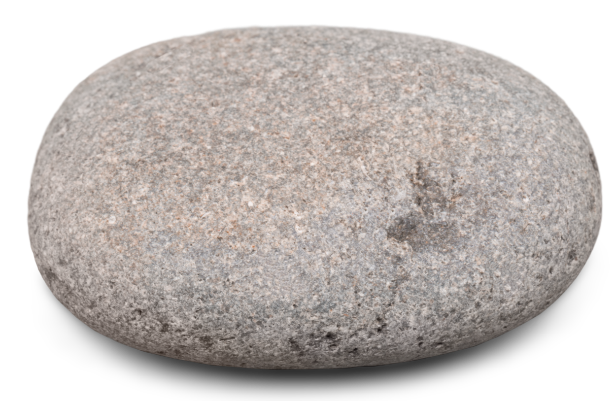 A smooth, oval-shaped gray stone.