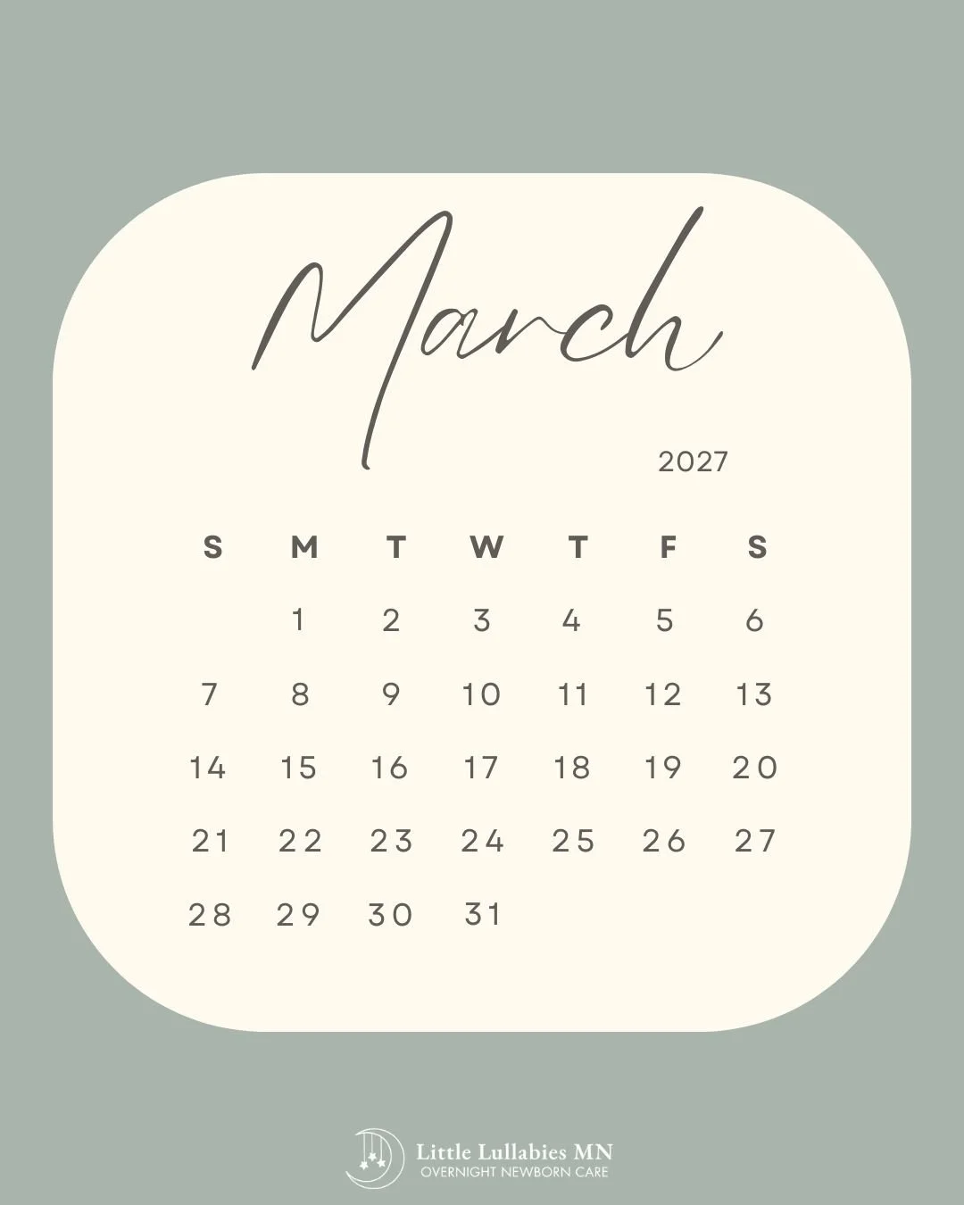 March 2027 - AVAILABLE