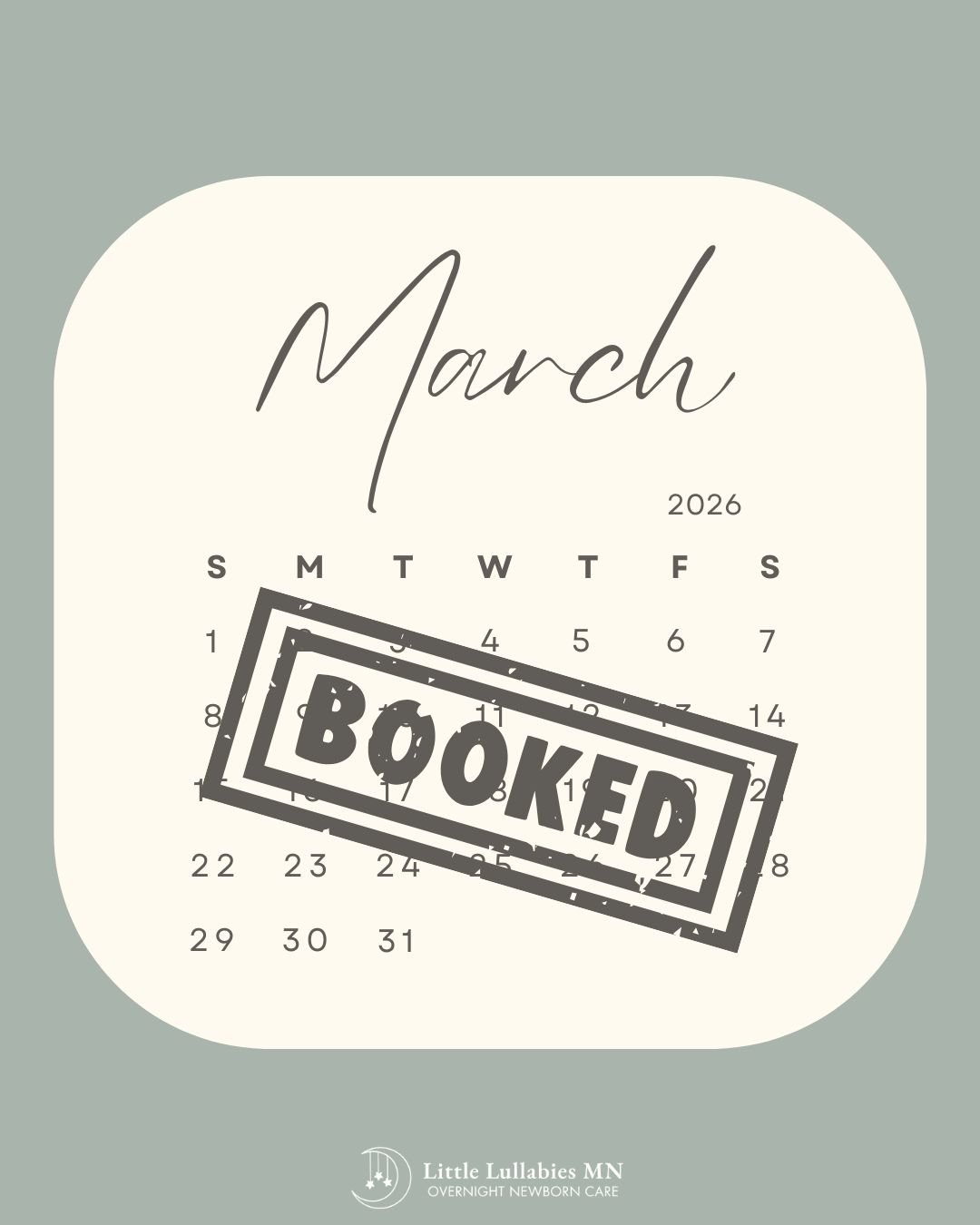 March 2026 - BOOKED