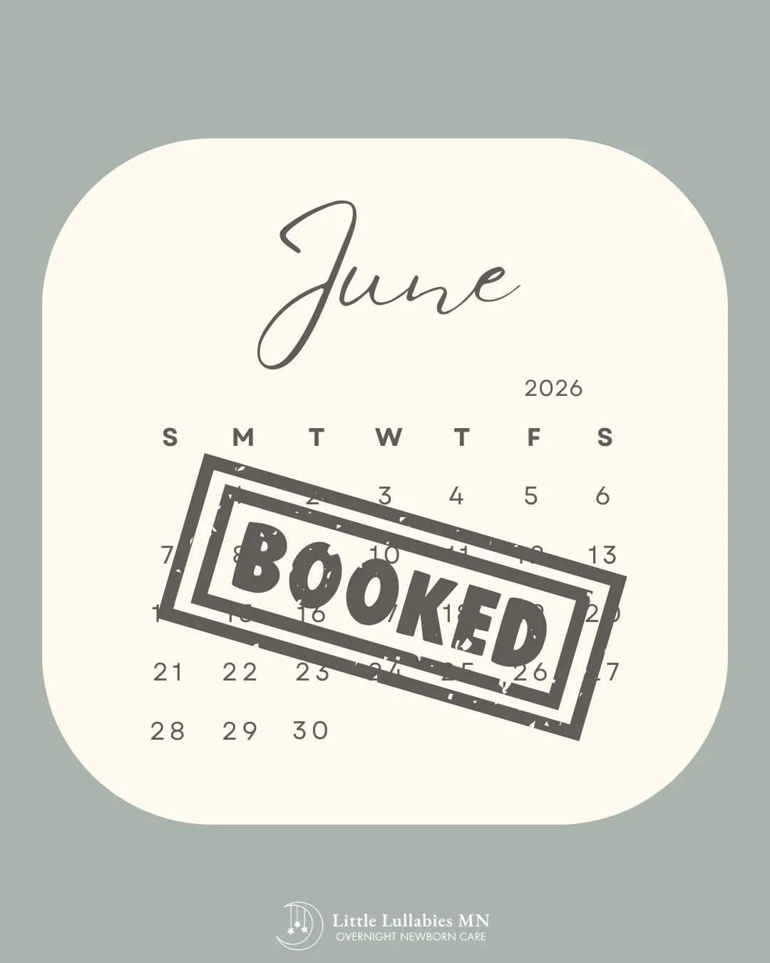 June 2026 - BOOKED