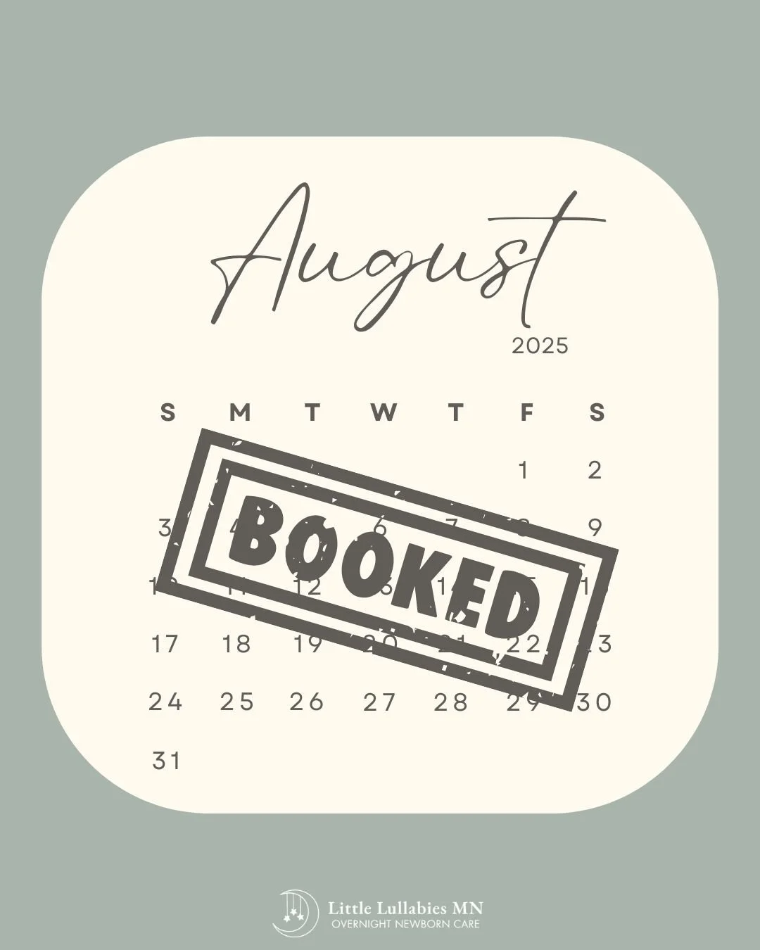 August 2025 - BOOKED