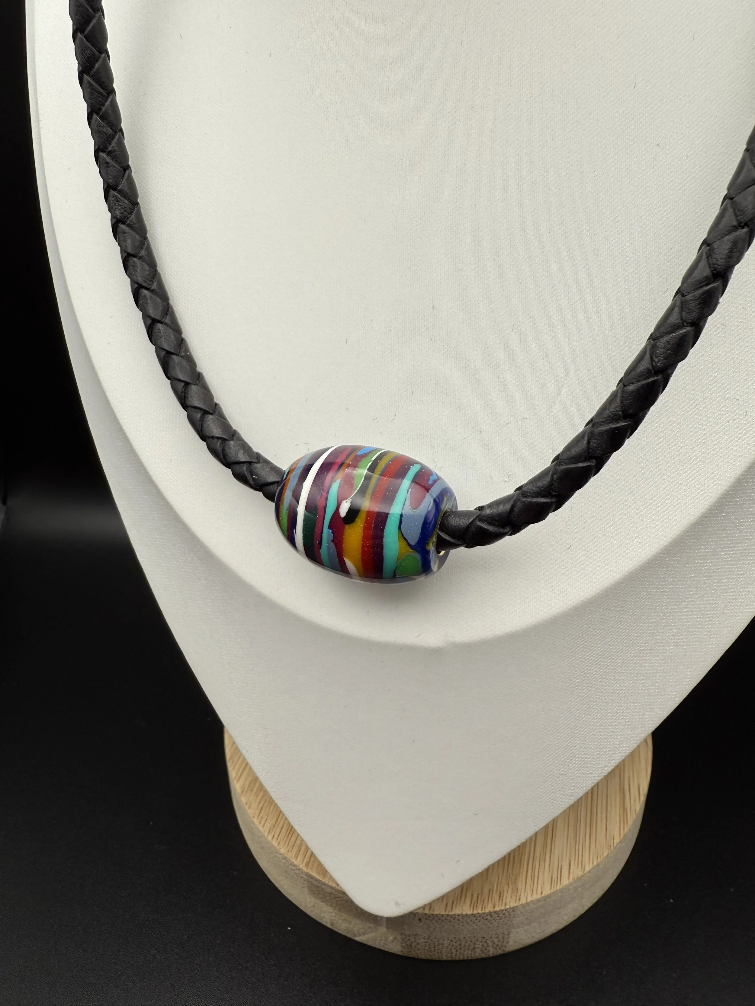 FUN Jersey Shore Surfite Bead Leather Choker Necklace