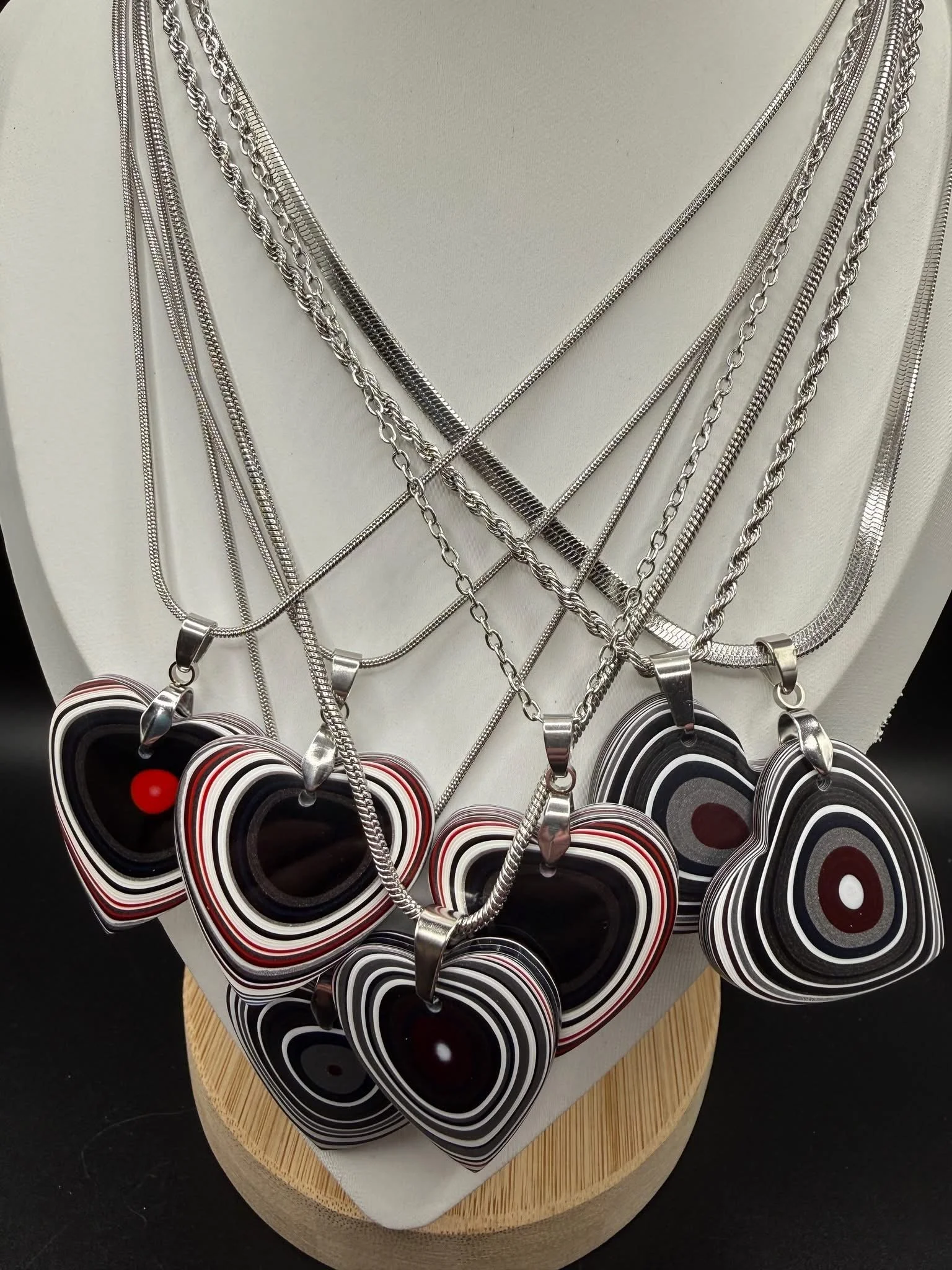 YOUR CHOICE! Handcrafted Dodge Ram Truck Fordite HEART Pendant NecklacesJPG