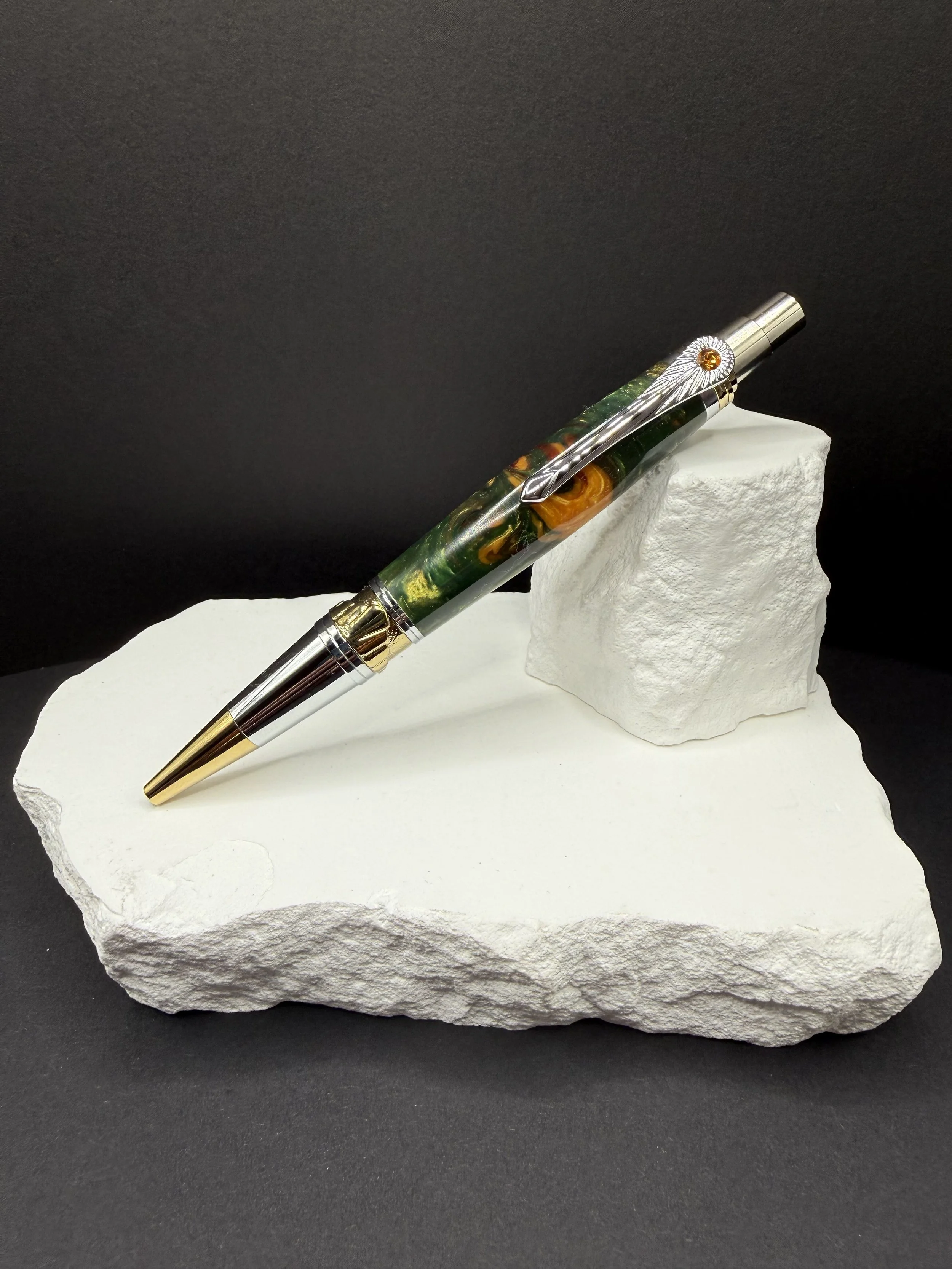 Verdant Radiance™ Broadwell Art Deco EDC Click Handcrafted Acrylic Ballpoint Pen .jpeg
