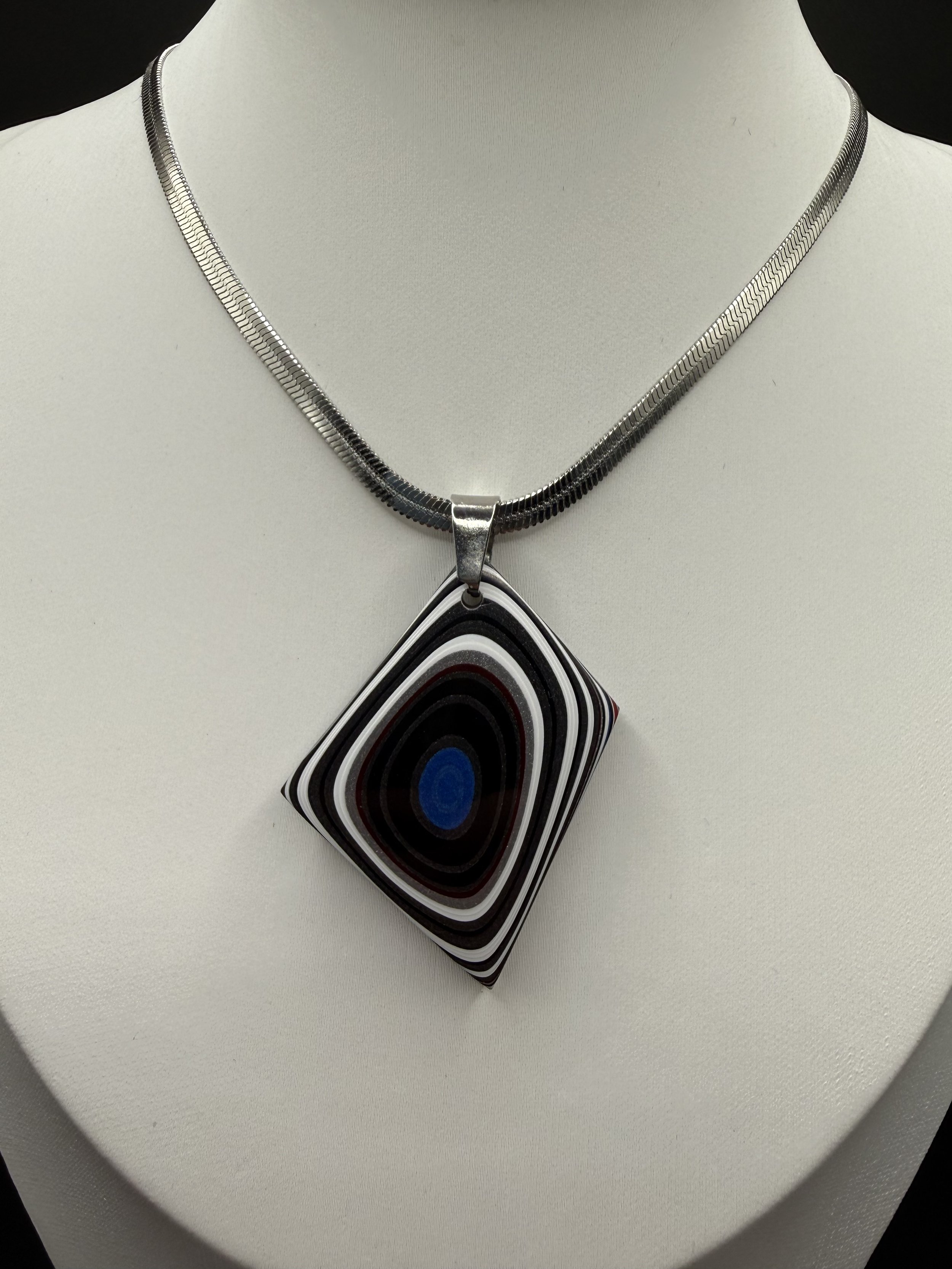 Tough Edge™ Handcrafted Dodge Ram Truck Fordite Reversible Pendant Necklace