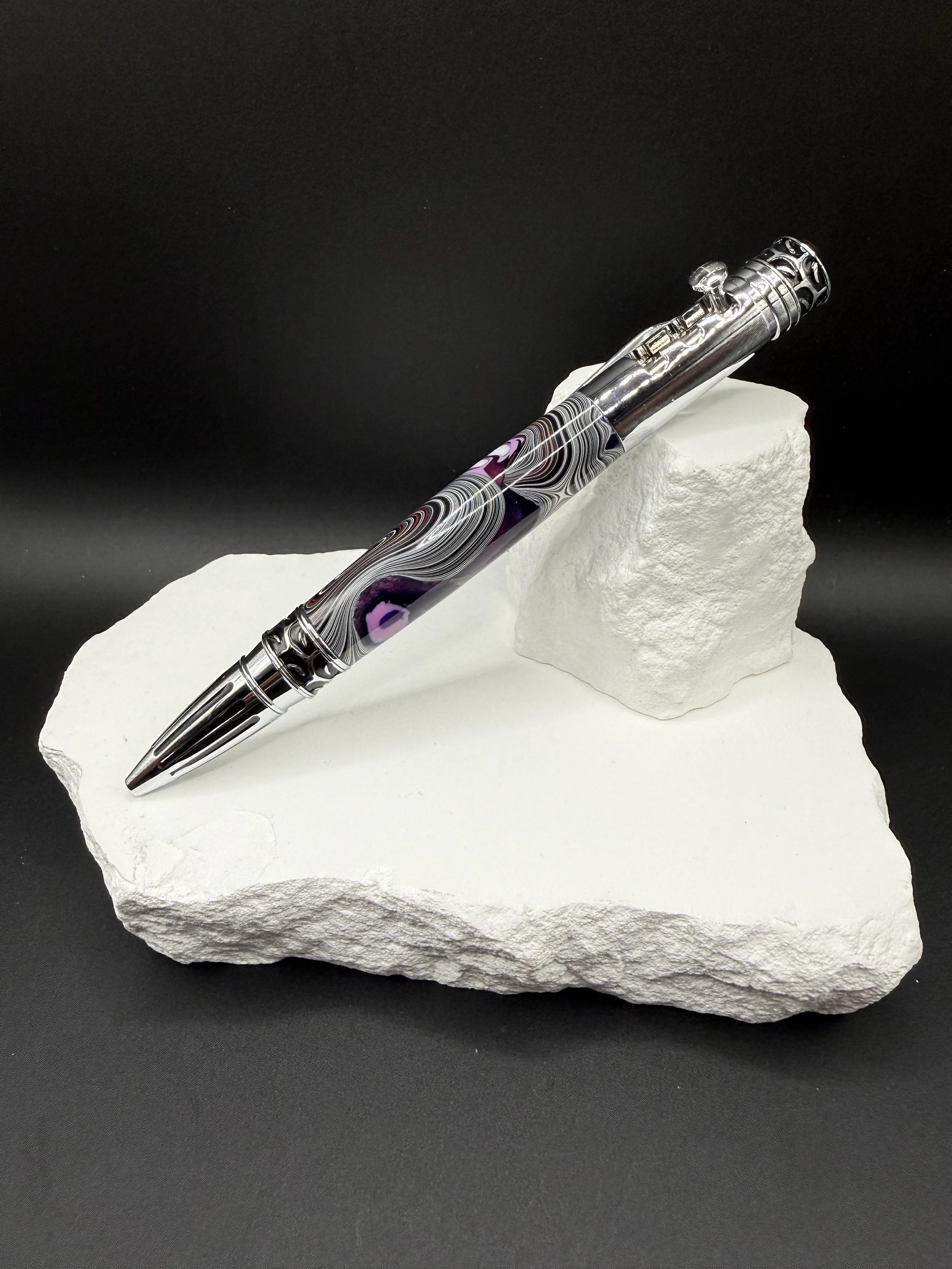 Purple Haze™ Handcrafted Mopar Fordite Gear Shift Ballpoint Pen.jpeg