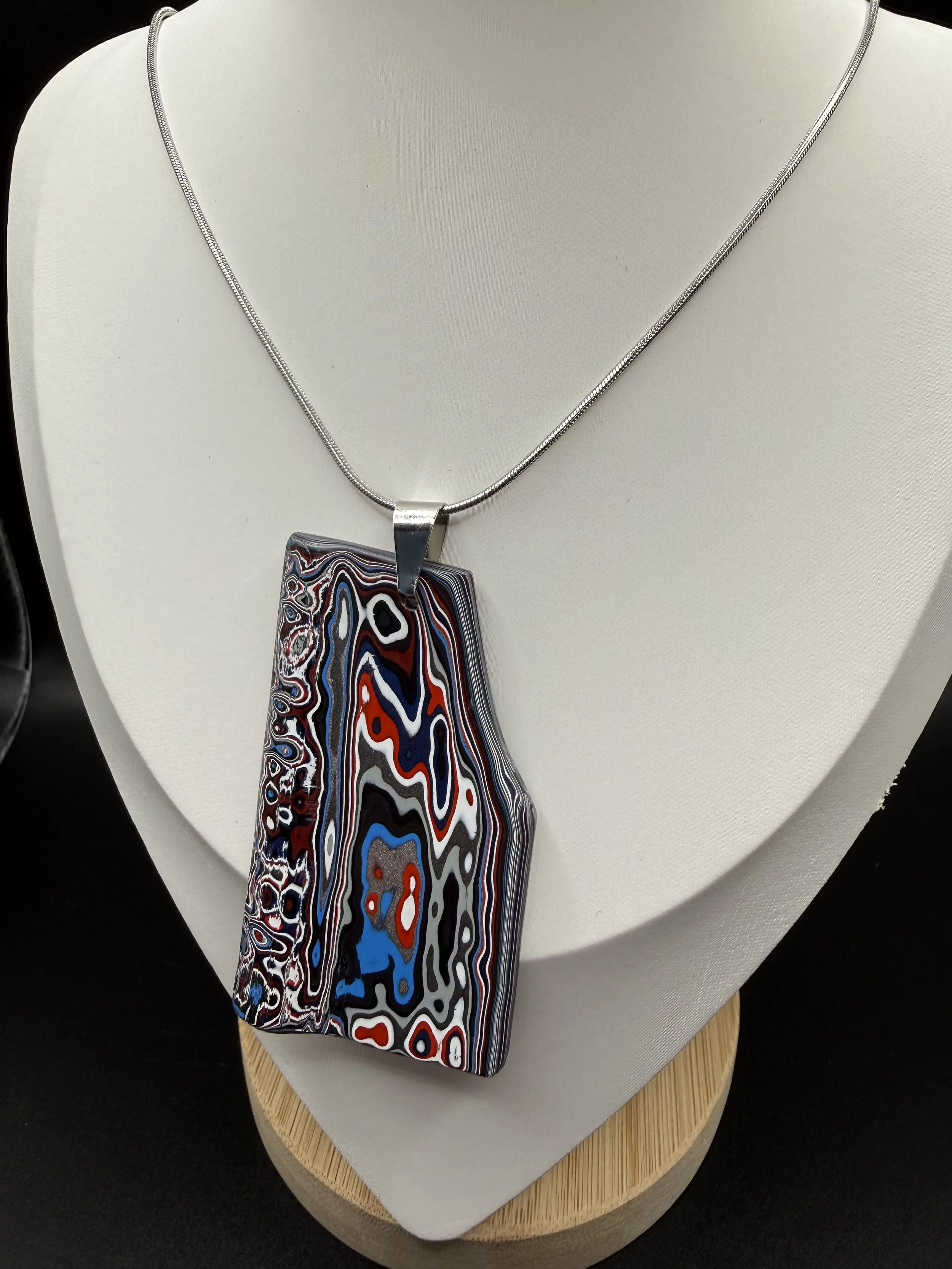 Pistons & Paintbursts Handcrafted Jeep Fordite Pendant Necklace