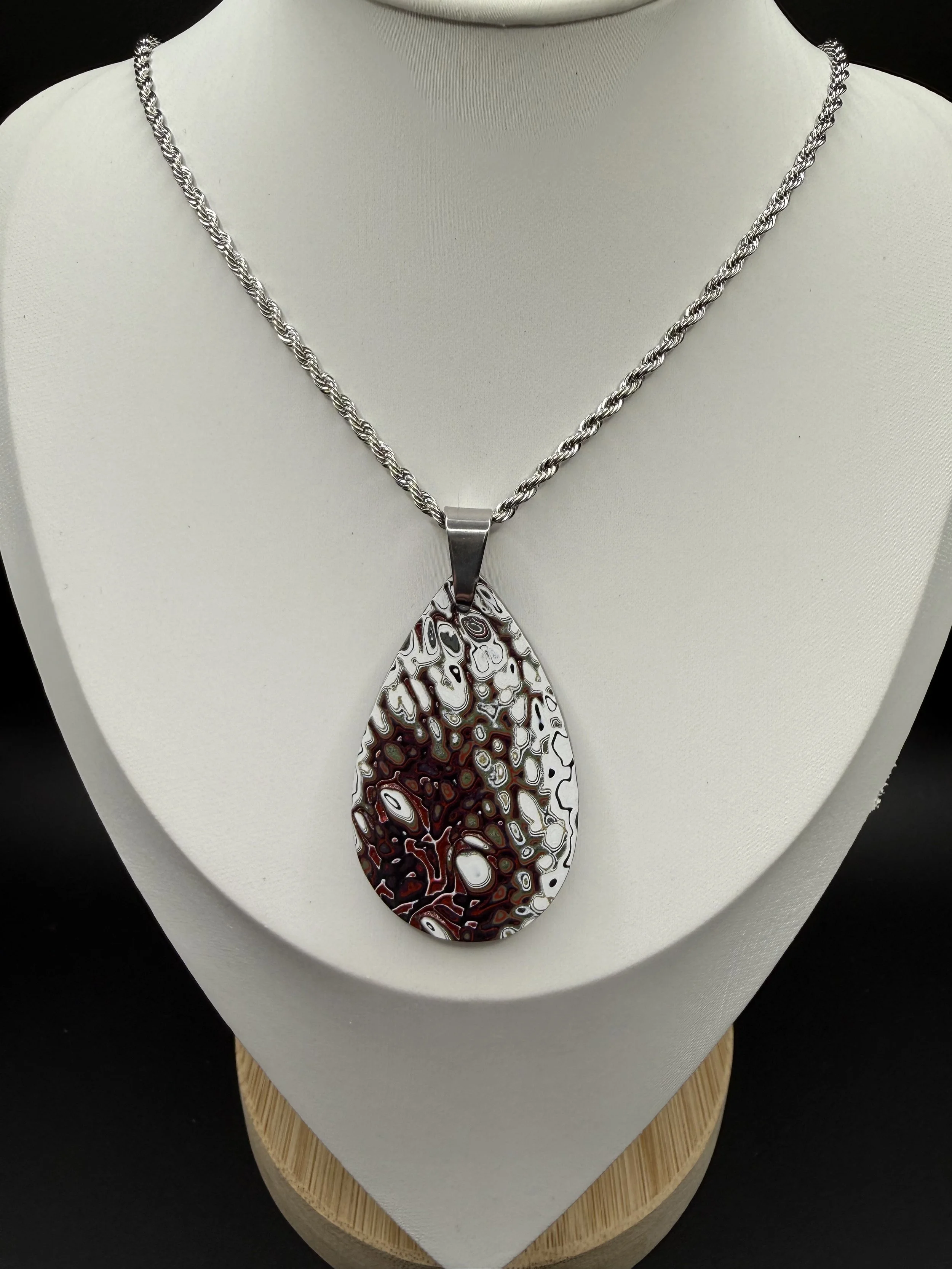 Velvet Drop Handcrafted Jeep Fordite Pendant Necklace