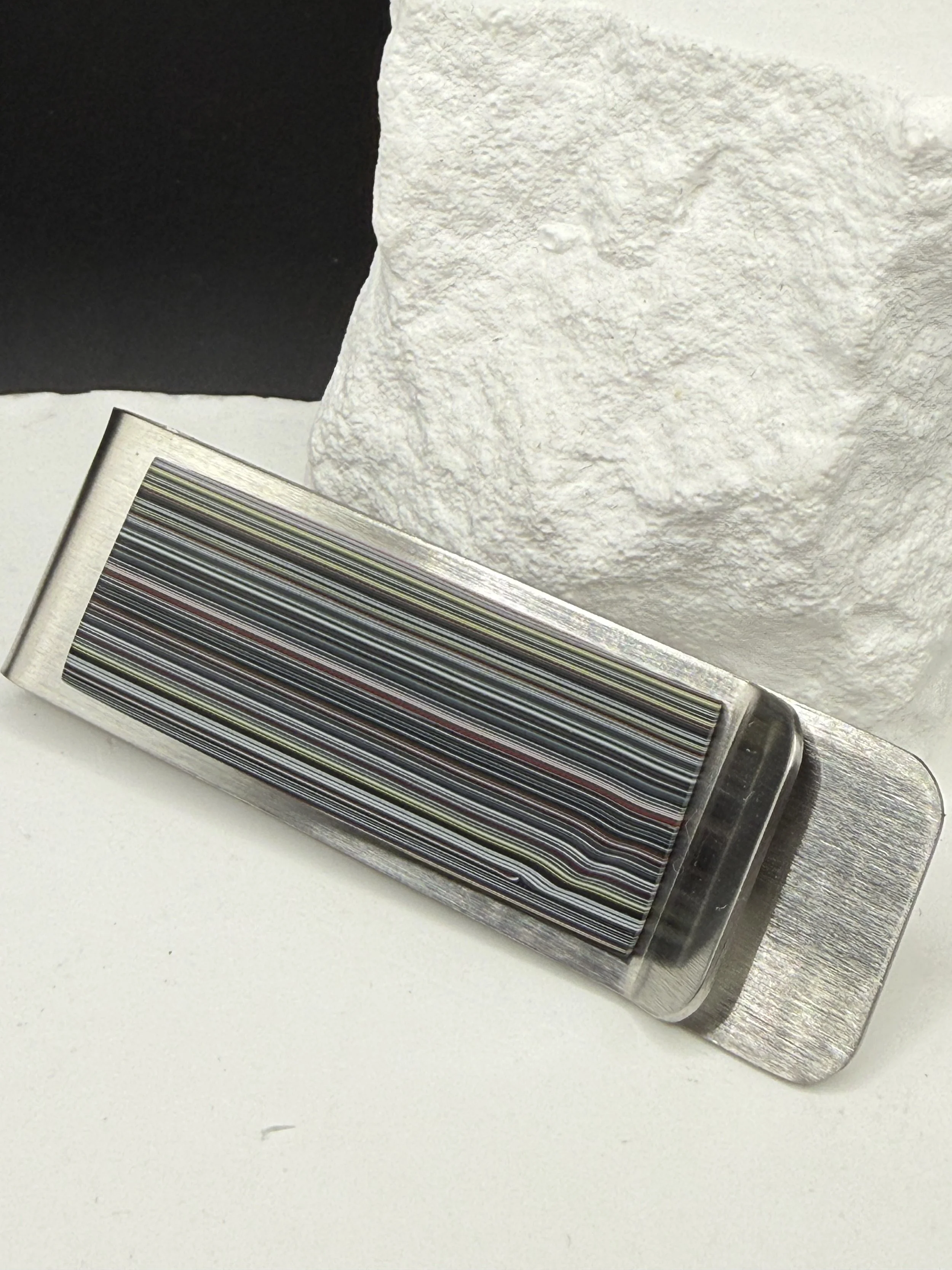 Trailblazer Stripes™ Handcrafted Jeep Fordite Stainless Steel Money Clip