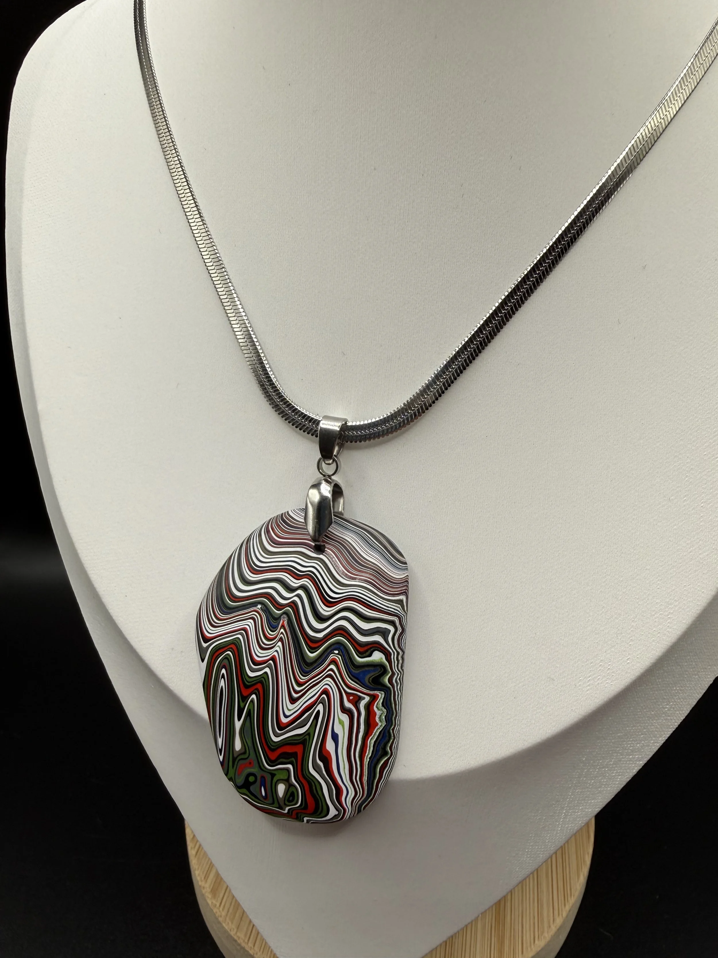Traffic Jam Handcrafted Jeep Fordite Pendant Necklace