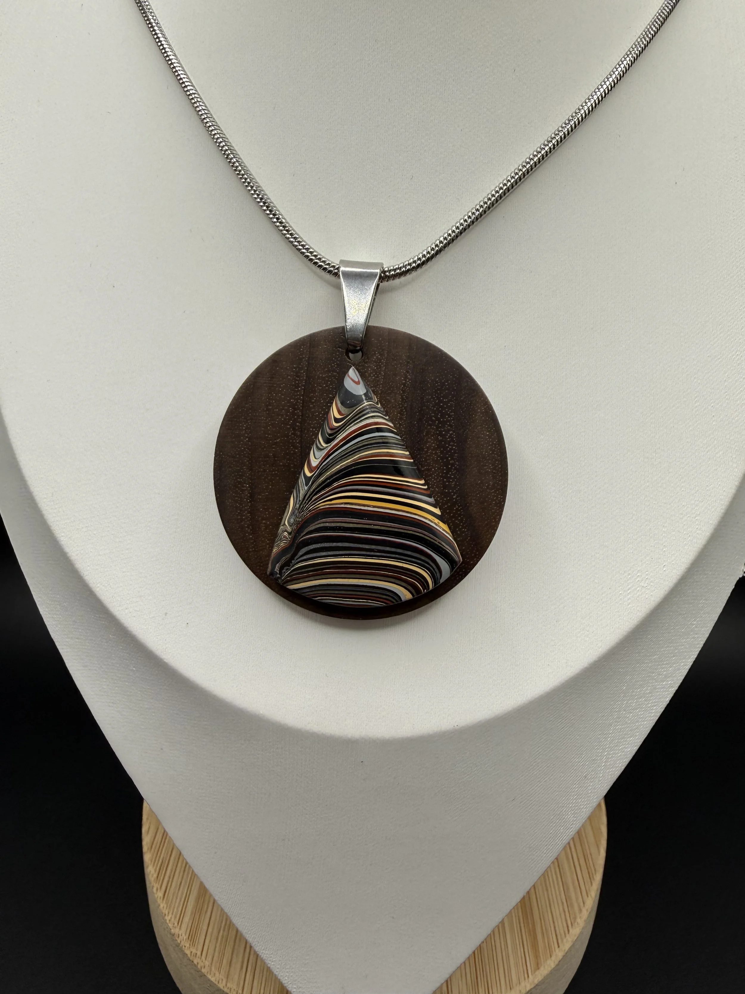 Midnight Wake™ Maritime Navy Fordite & Black Walnut Necklace.jpeg