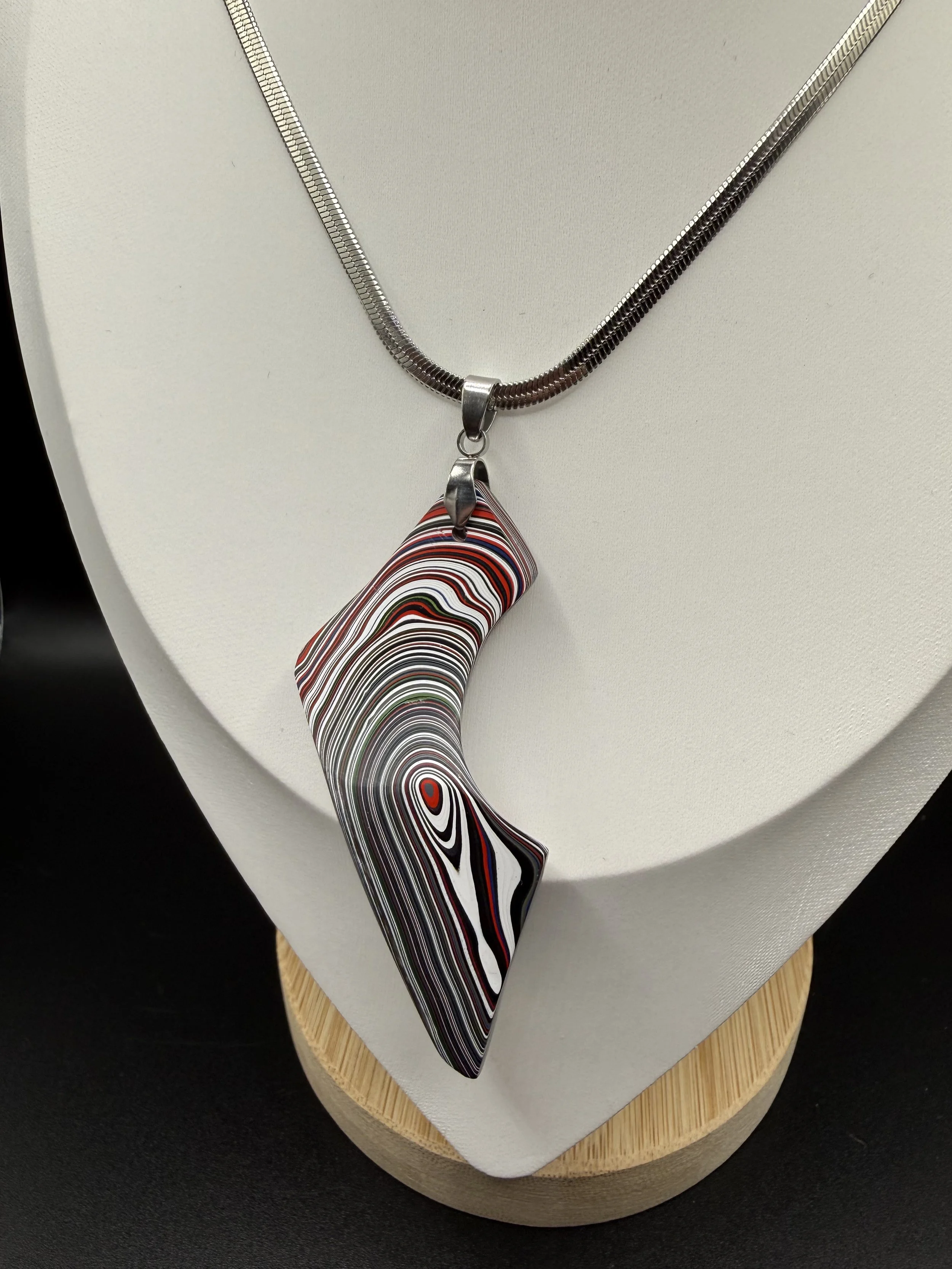 Eye See You Handcrafted Jeep Fordite Pendant Necklace
