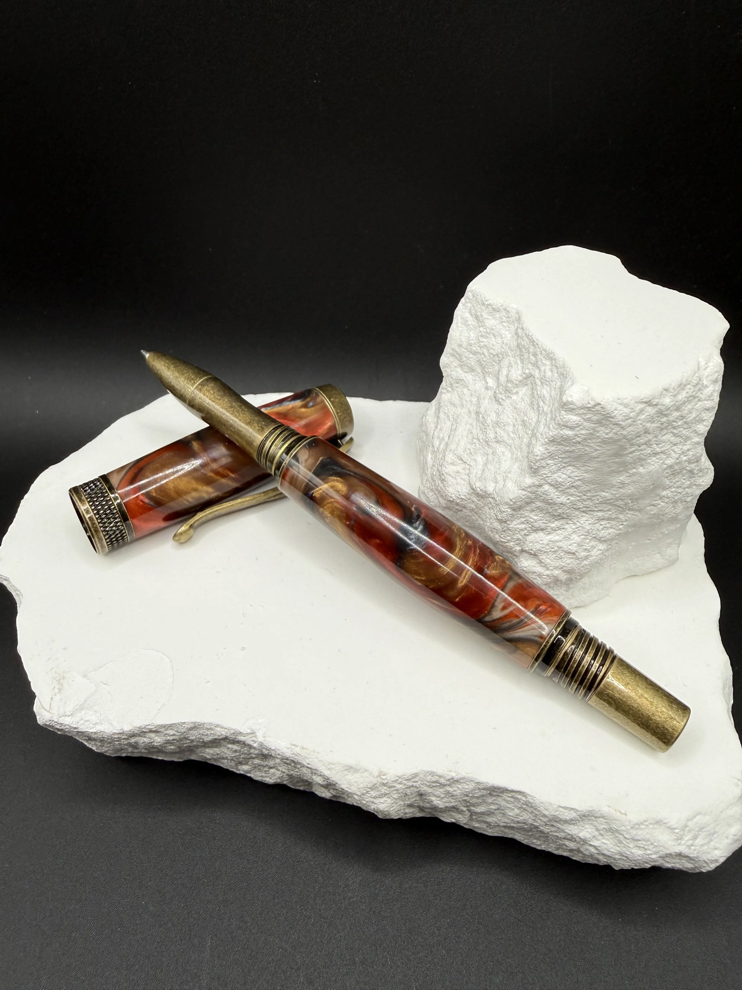 Autumn Inferno™ Handcrafted Acrylic Diamond Knurl Rollerball Pen.jpeg