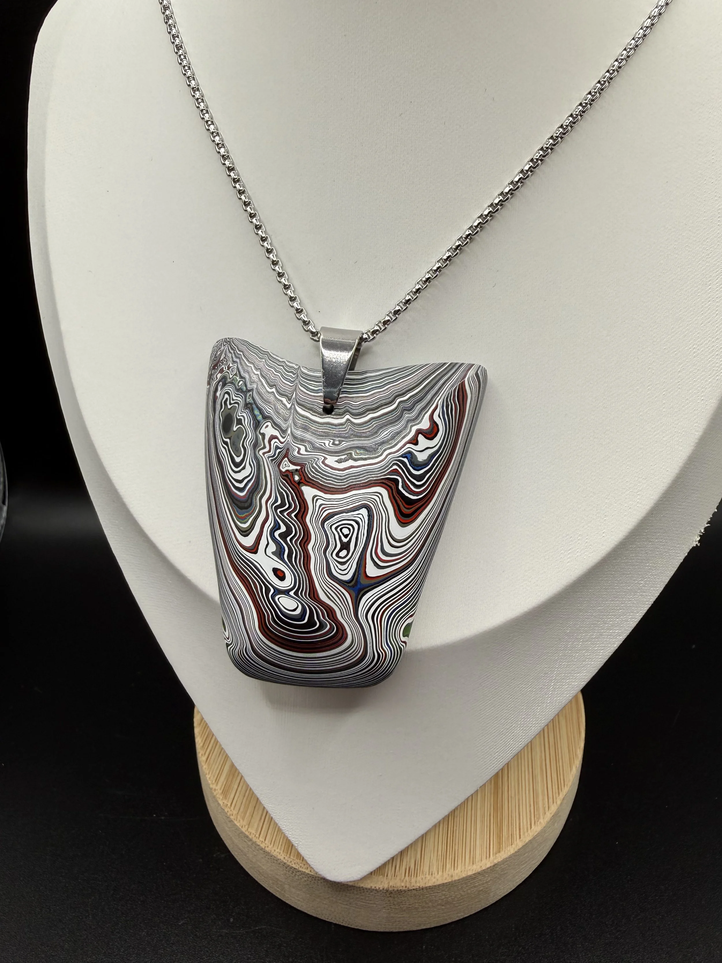 Vroom With a View Handcrafted Jeep Fordite Pendant Necklace