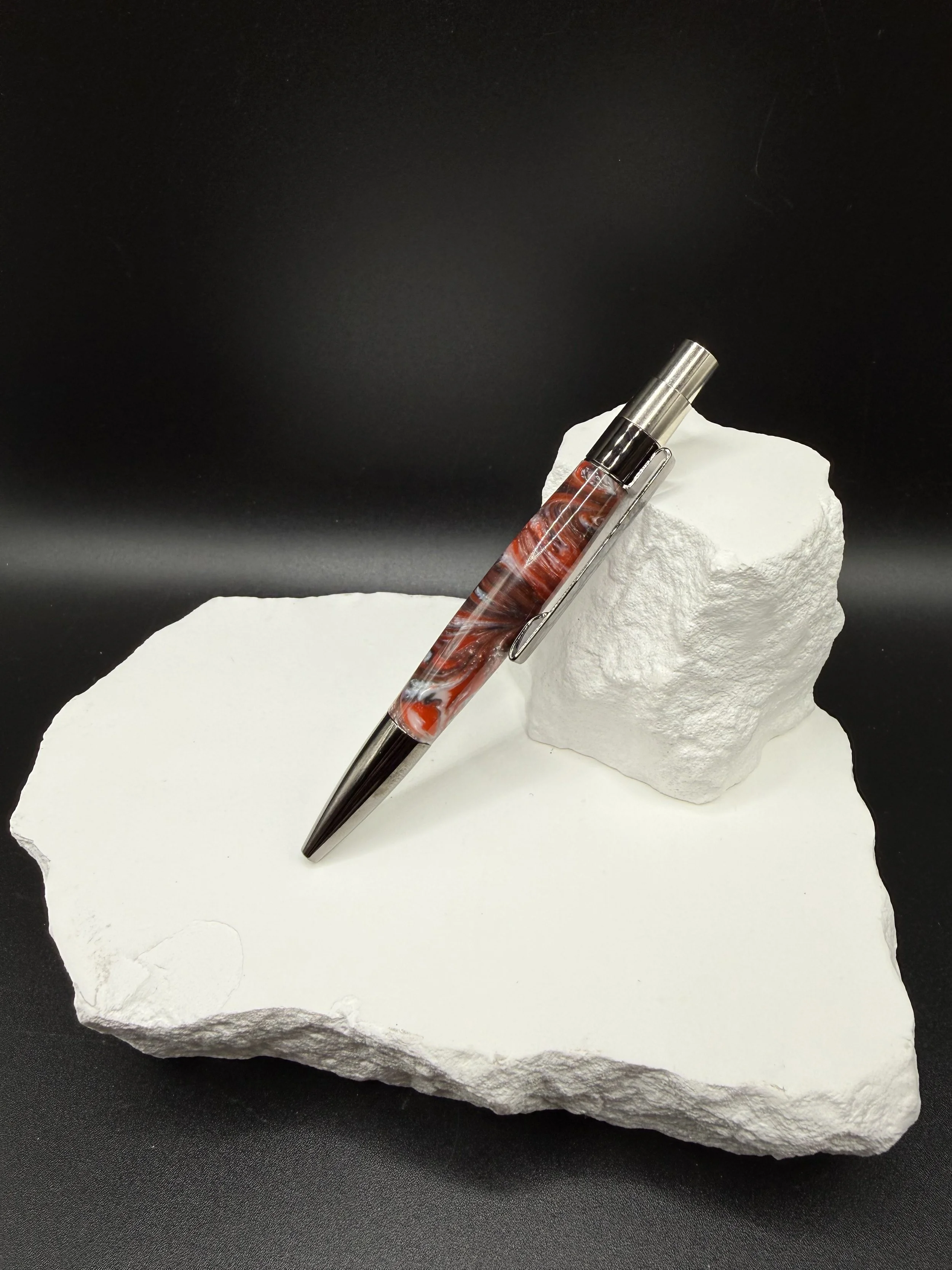 Red Rush Acrylic DuraClick Slim Mini EDC Ballpoint pen .jpeg