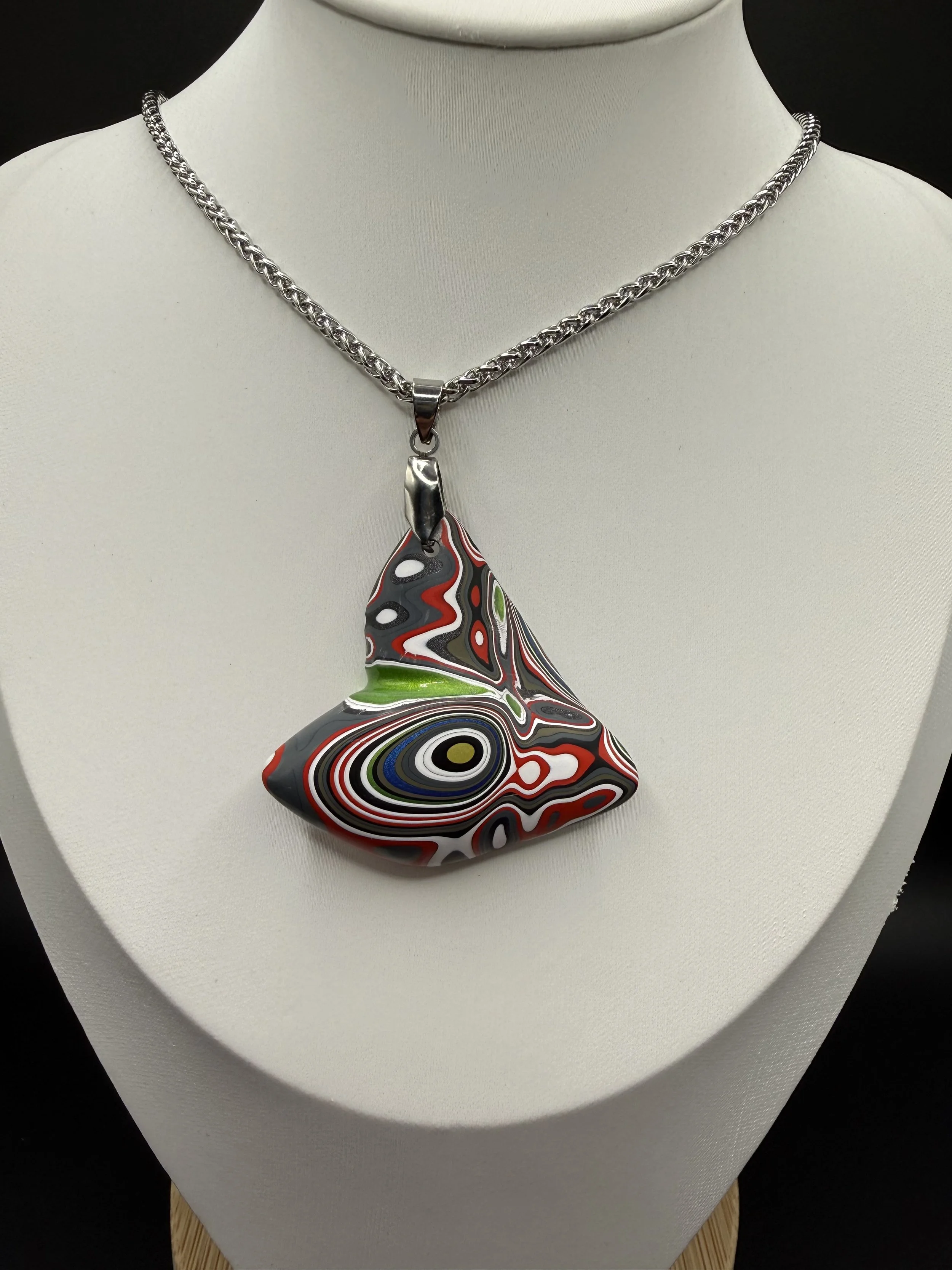 Trailblazer's Fortune™ Handcrafted Jeep Fordite Reversible Pendant Necklace