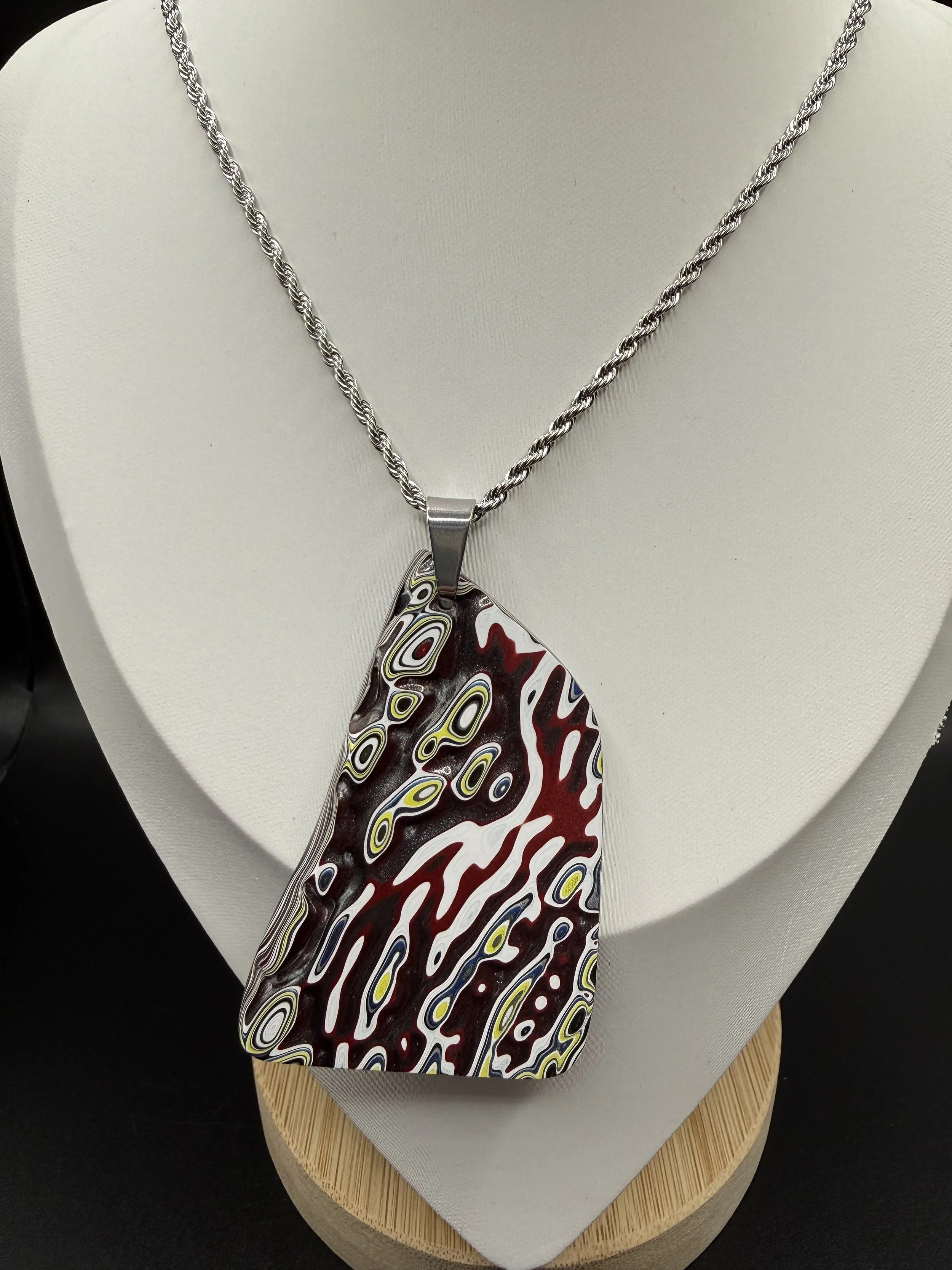 The Perfect Storm Handcrafted Jeep Fordite Pendant Necklace