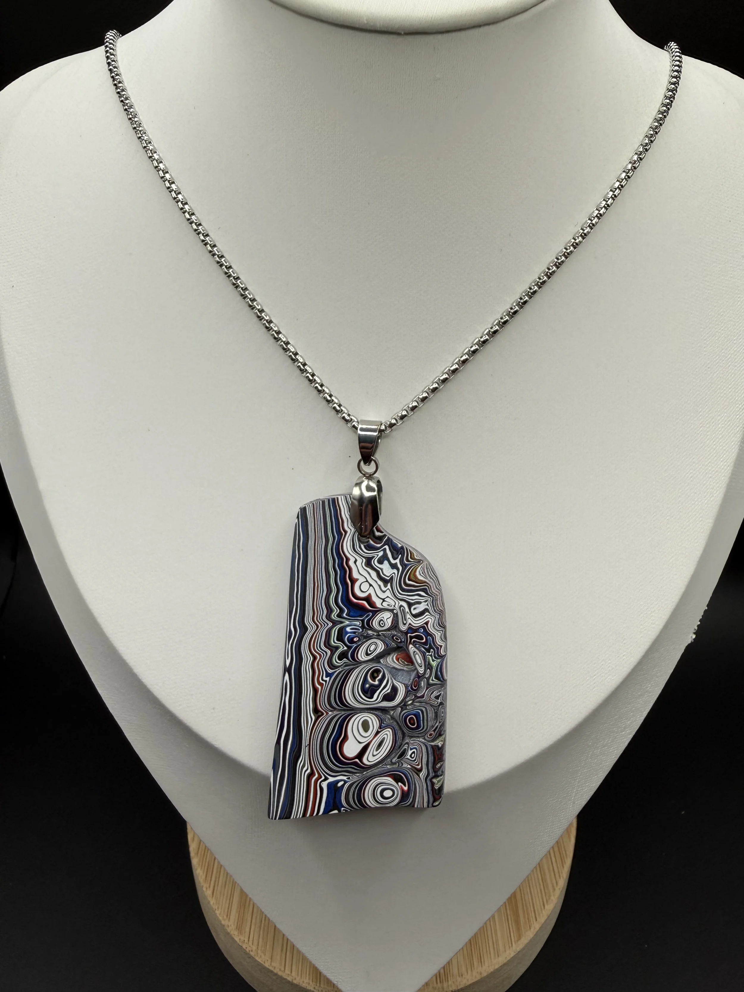 The Rolling Stone Handcrafted Jeep Wrangler Fordite Pendant Necklace