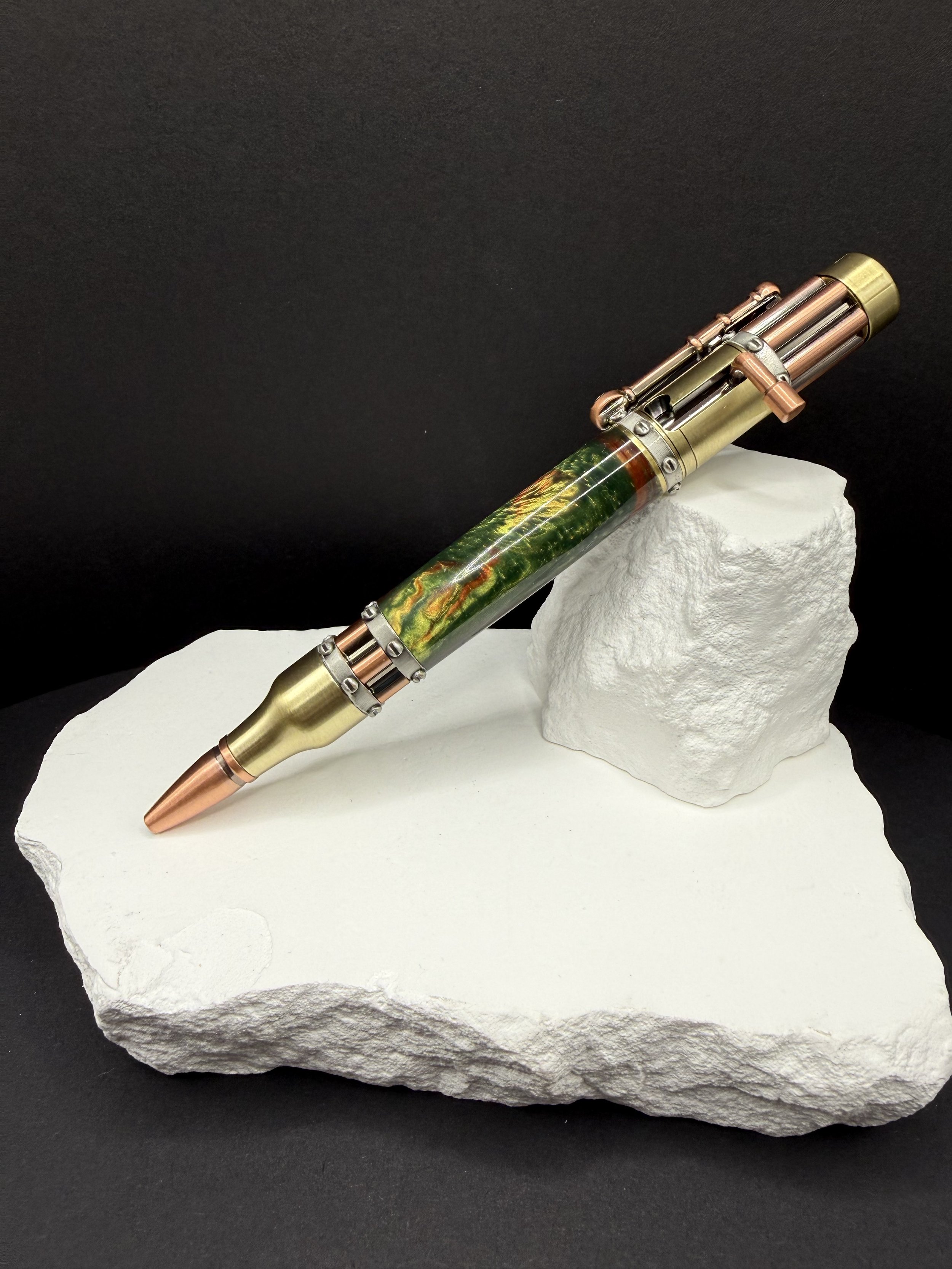 Aetherium Arsenal™ Acrylic Handcrafted Steam Punk Bolt Action Ballpoint pen