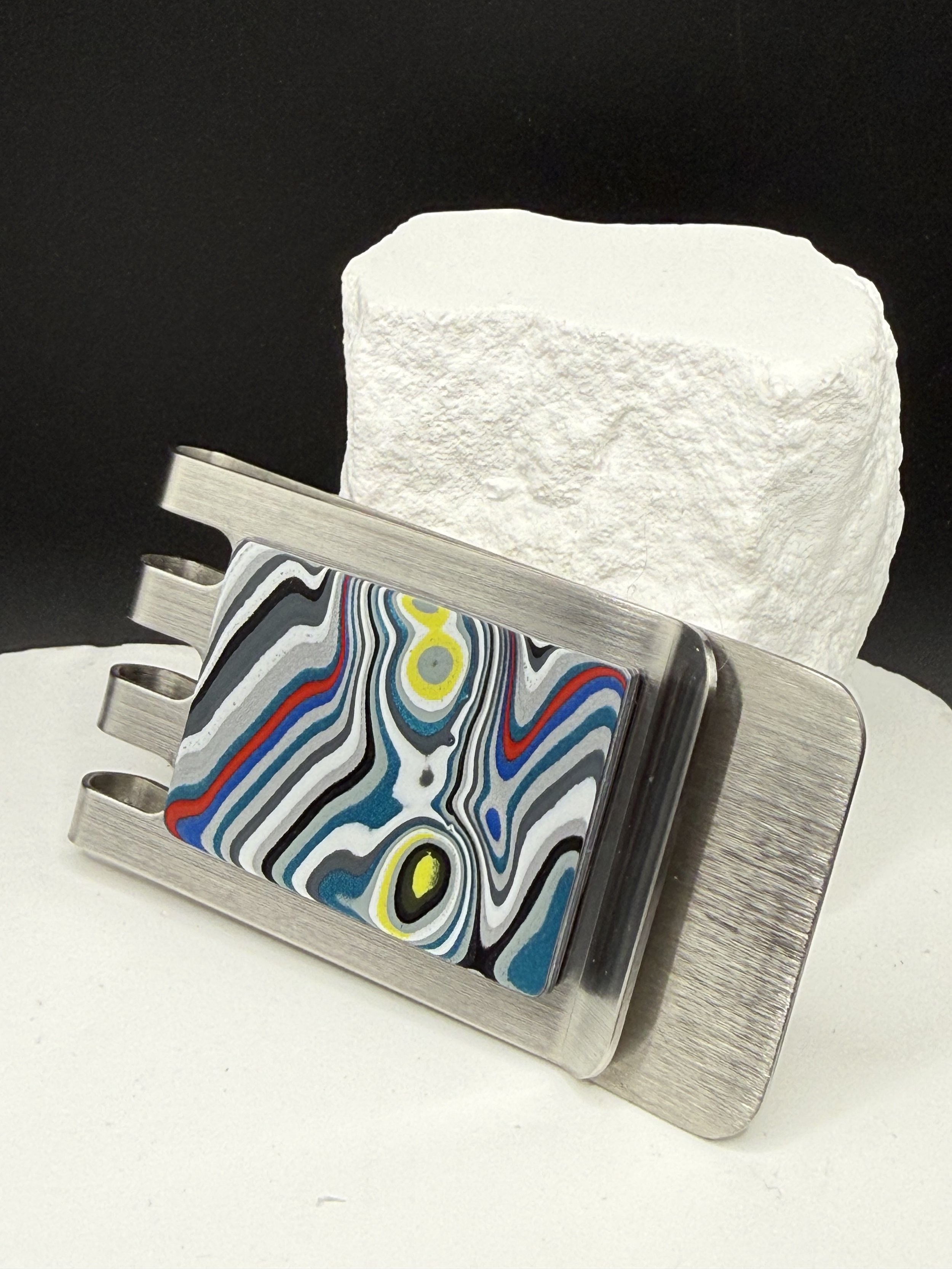 Jackpot Journey™ Handcrafted Jeep Fordite Stainless Steel Money Clip