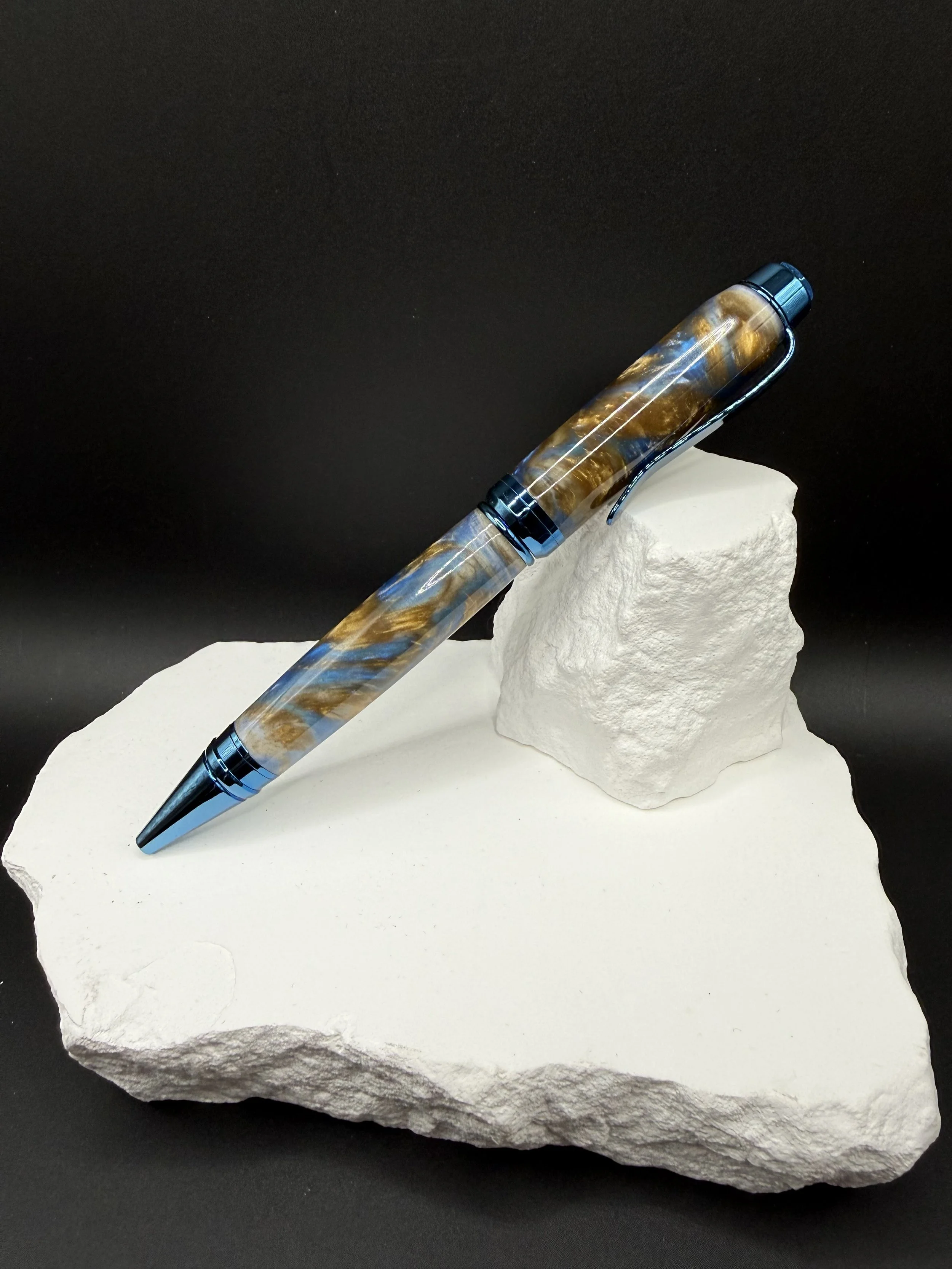 Azure Tempest™ Acrylic Handcrafted Cigar Ballpoint Pen.jpeg