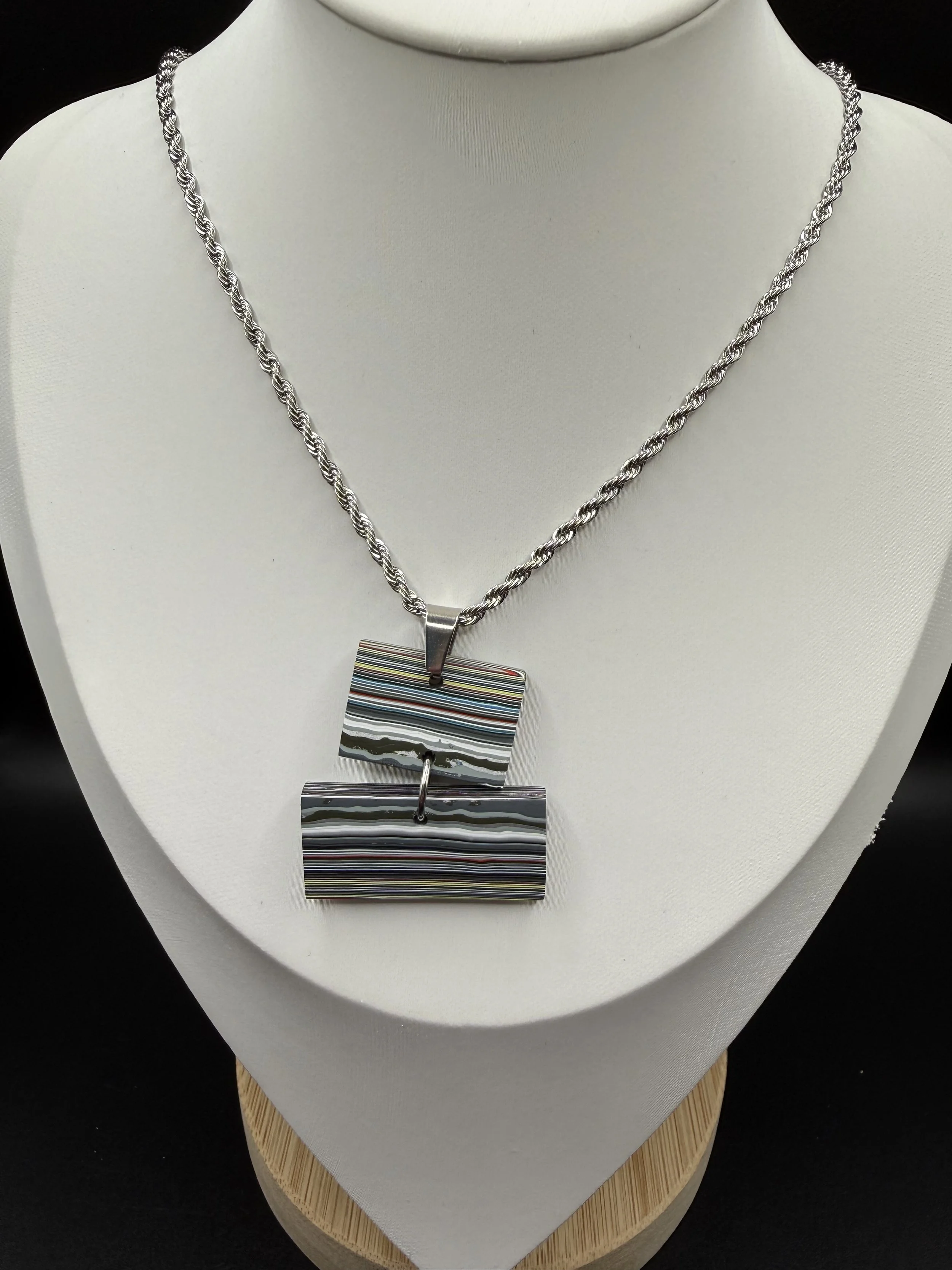 Off Kilter Handcrafted Jeep Fordite Pendant Necklace