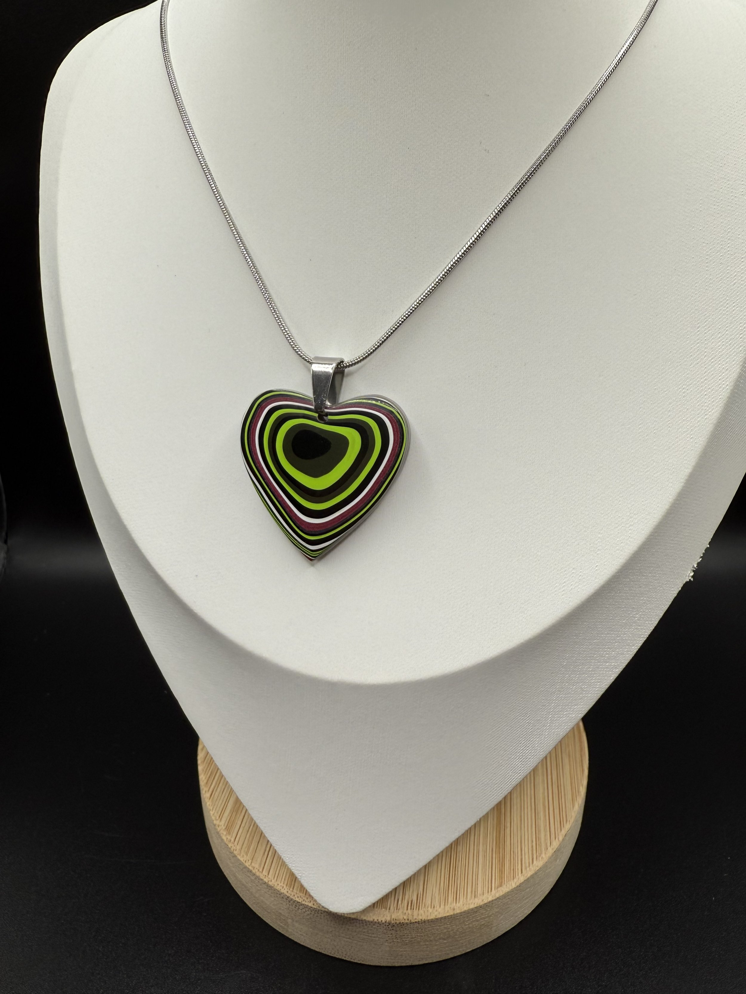 Piece of My Heart Handcrafted Jeep Fordite Pendant Necklace