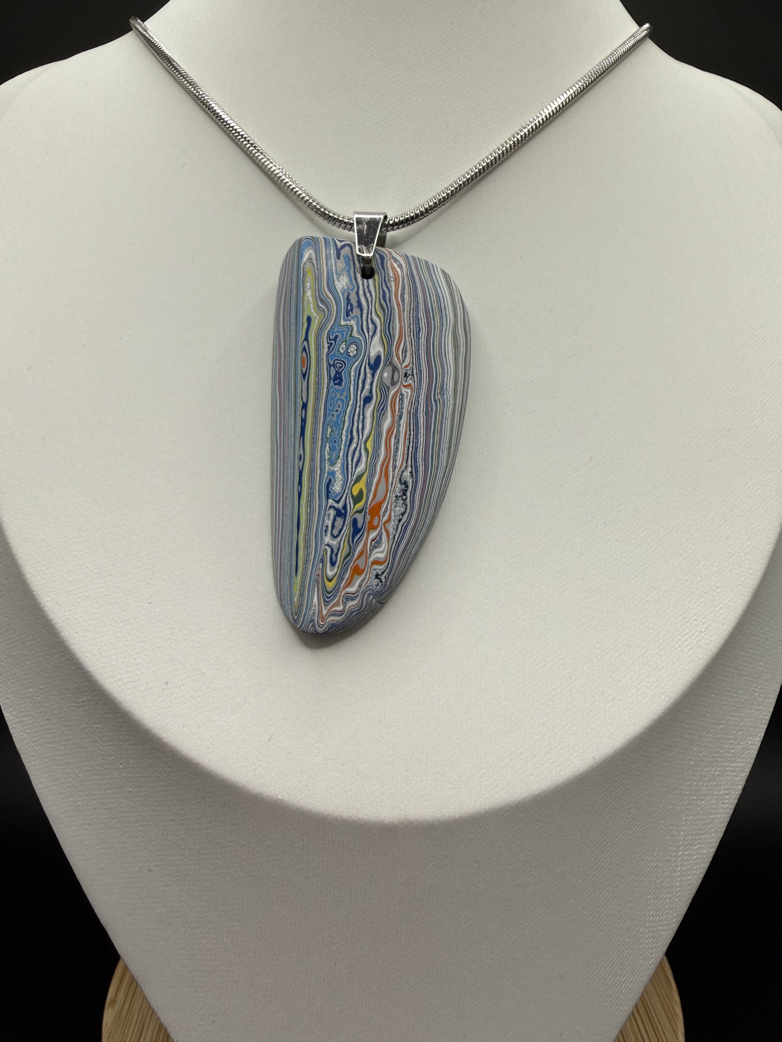 Junkyard Jewel™ Handcrafted Garbage Truck Reversible Fordite Pendant Necklace