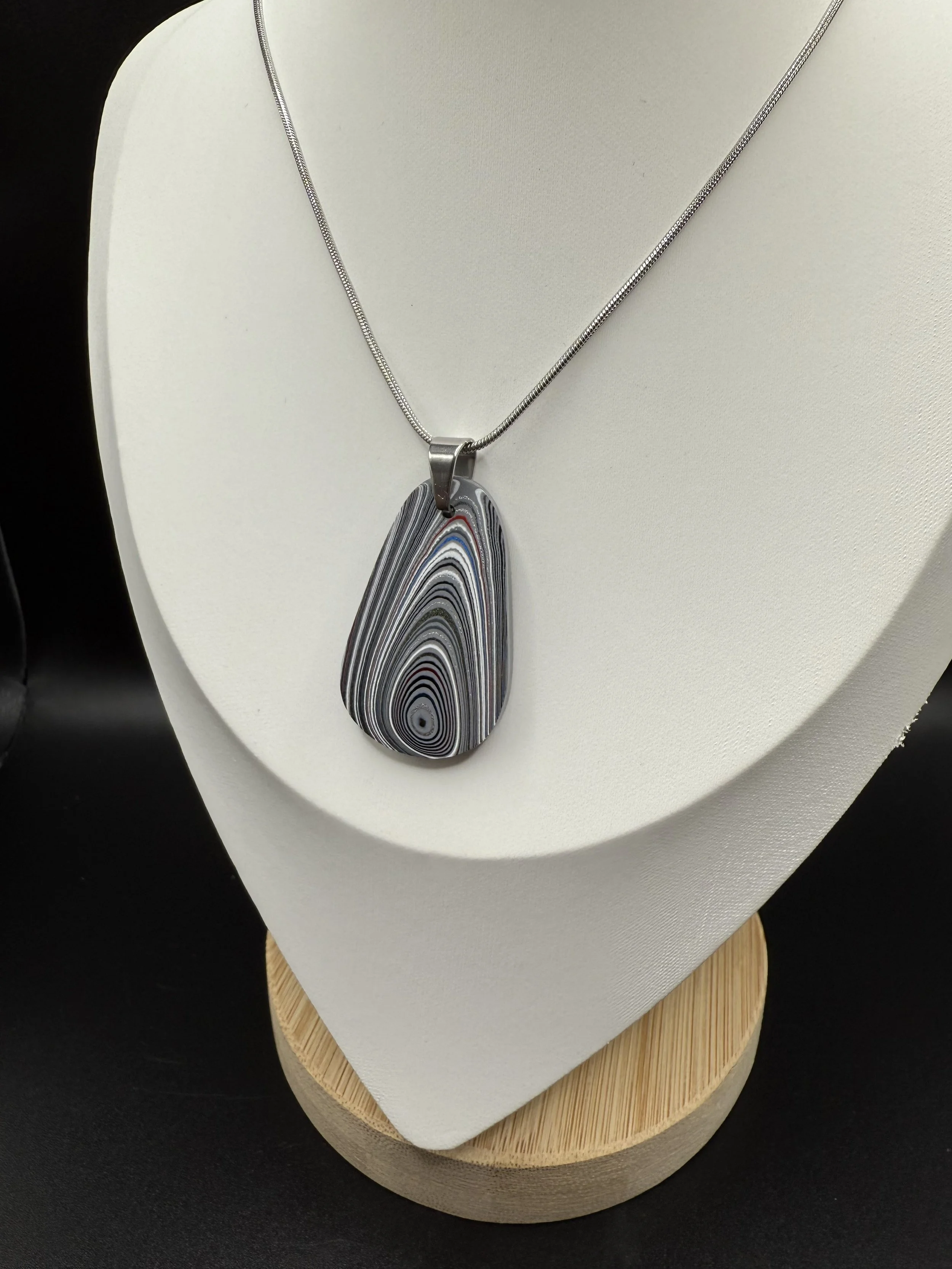 Eye Walk The Line Handcrafted Jeep Fordite Pendant Necklace