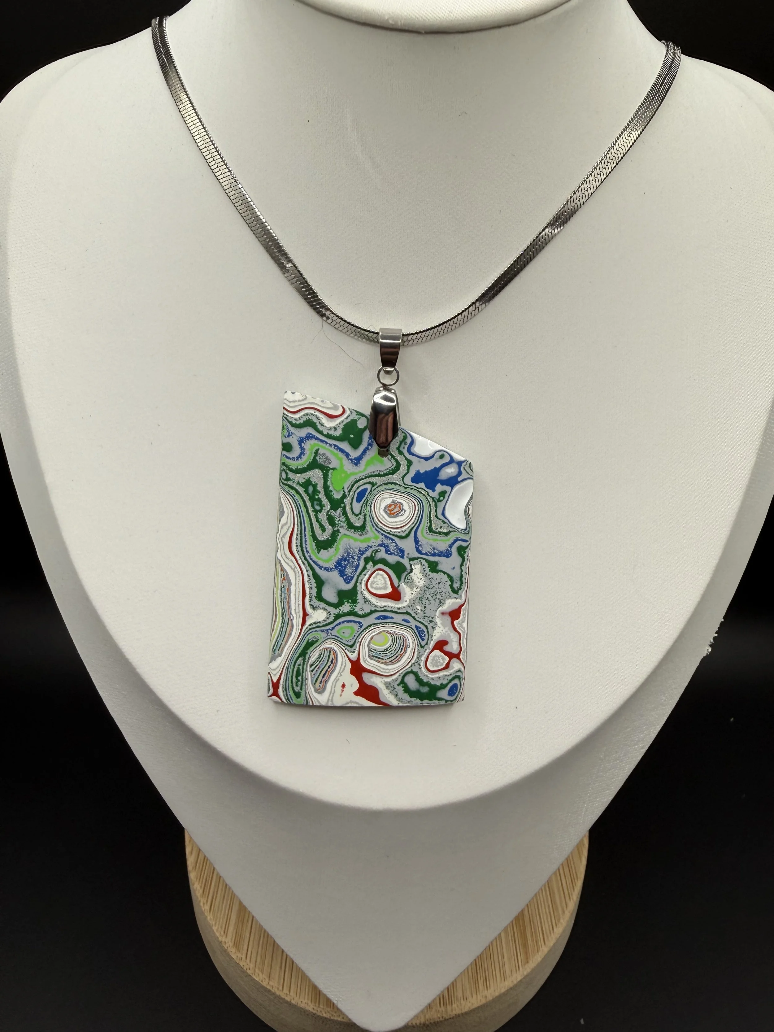 Route Renewal Handcrafted Garbage Truck Fordite Pendant Necklace