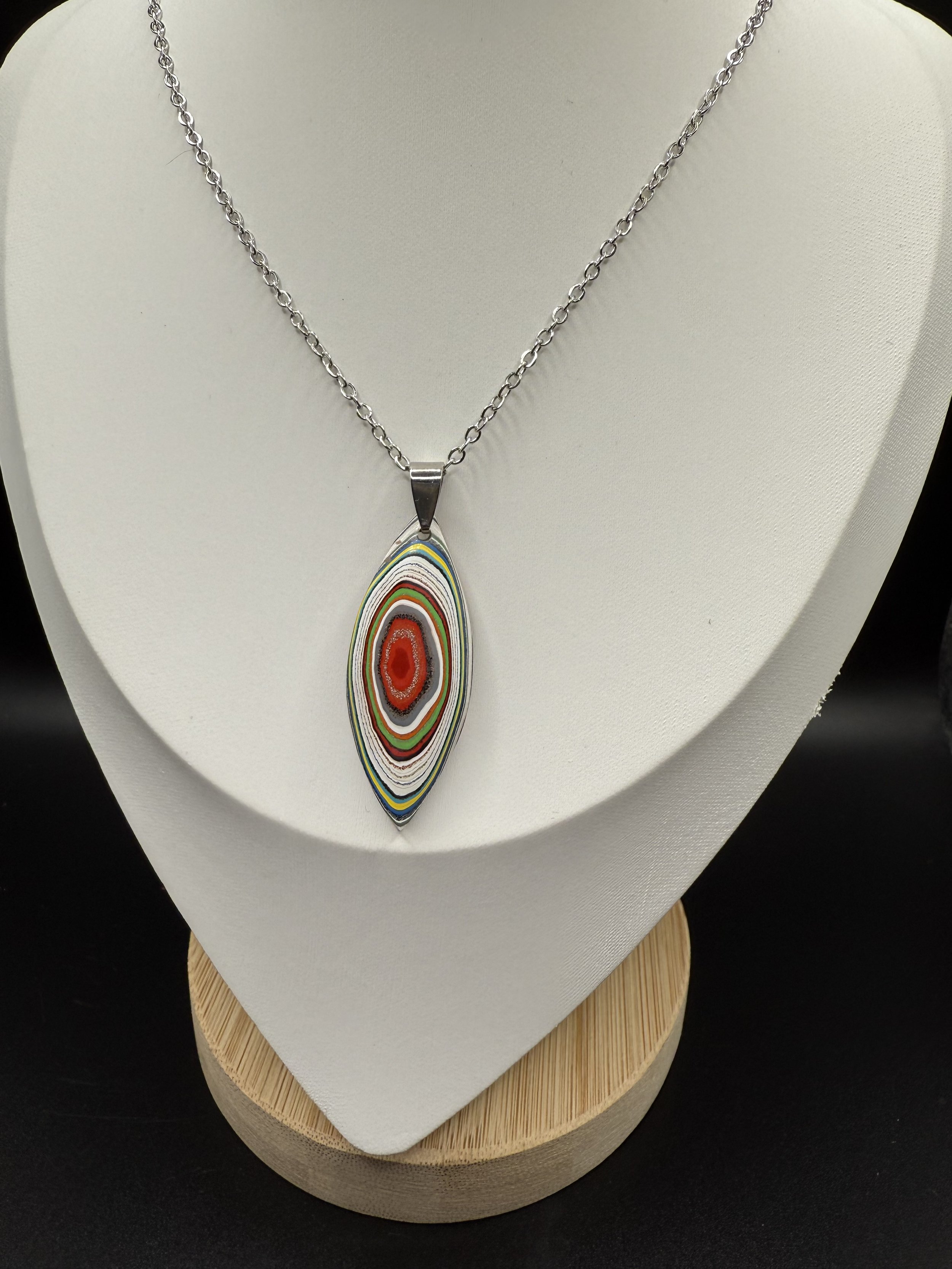 Marquis de Motor Handcrafted Jeep Fordite Pendant Necklace