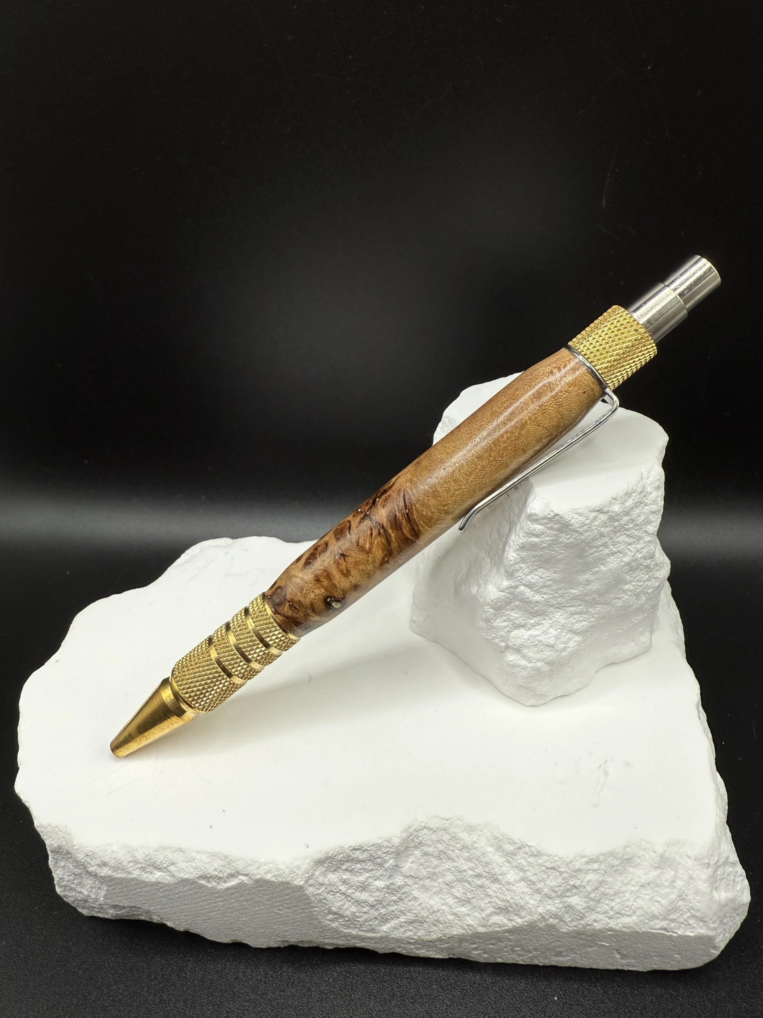 Beautiful Elm Burl DuraClick EDC Ballpoint pen