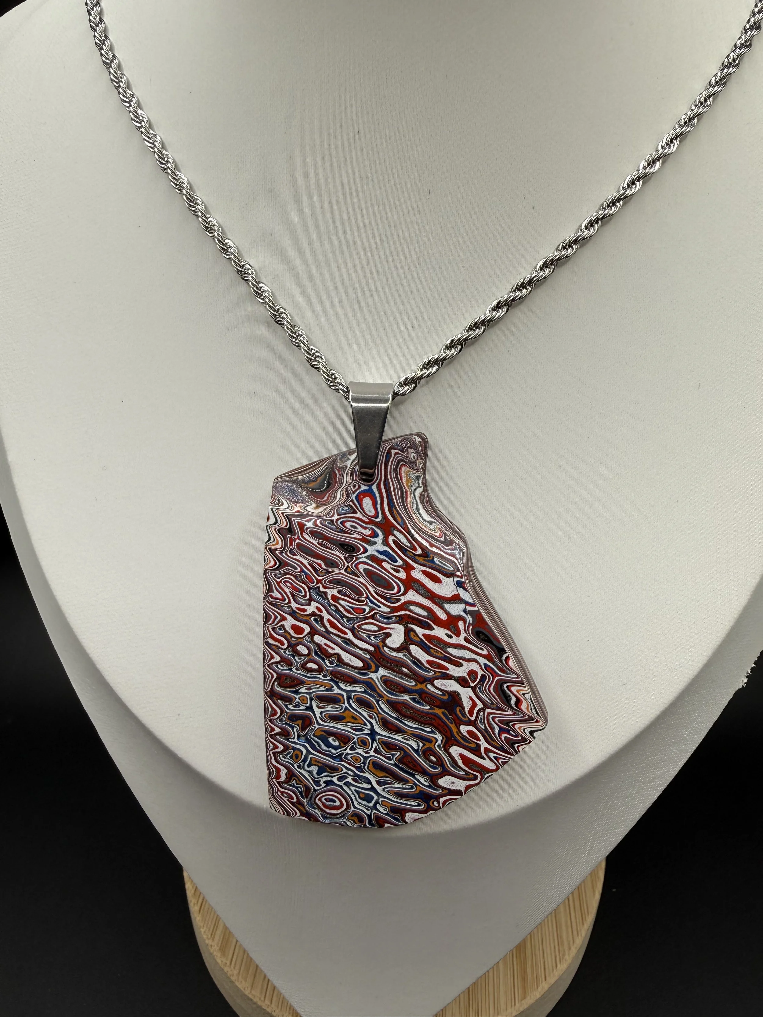 Mesmer Eyes Handcrafted Jeep Fordite Pendant Necklace
