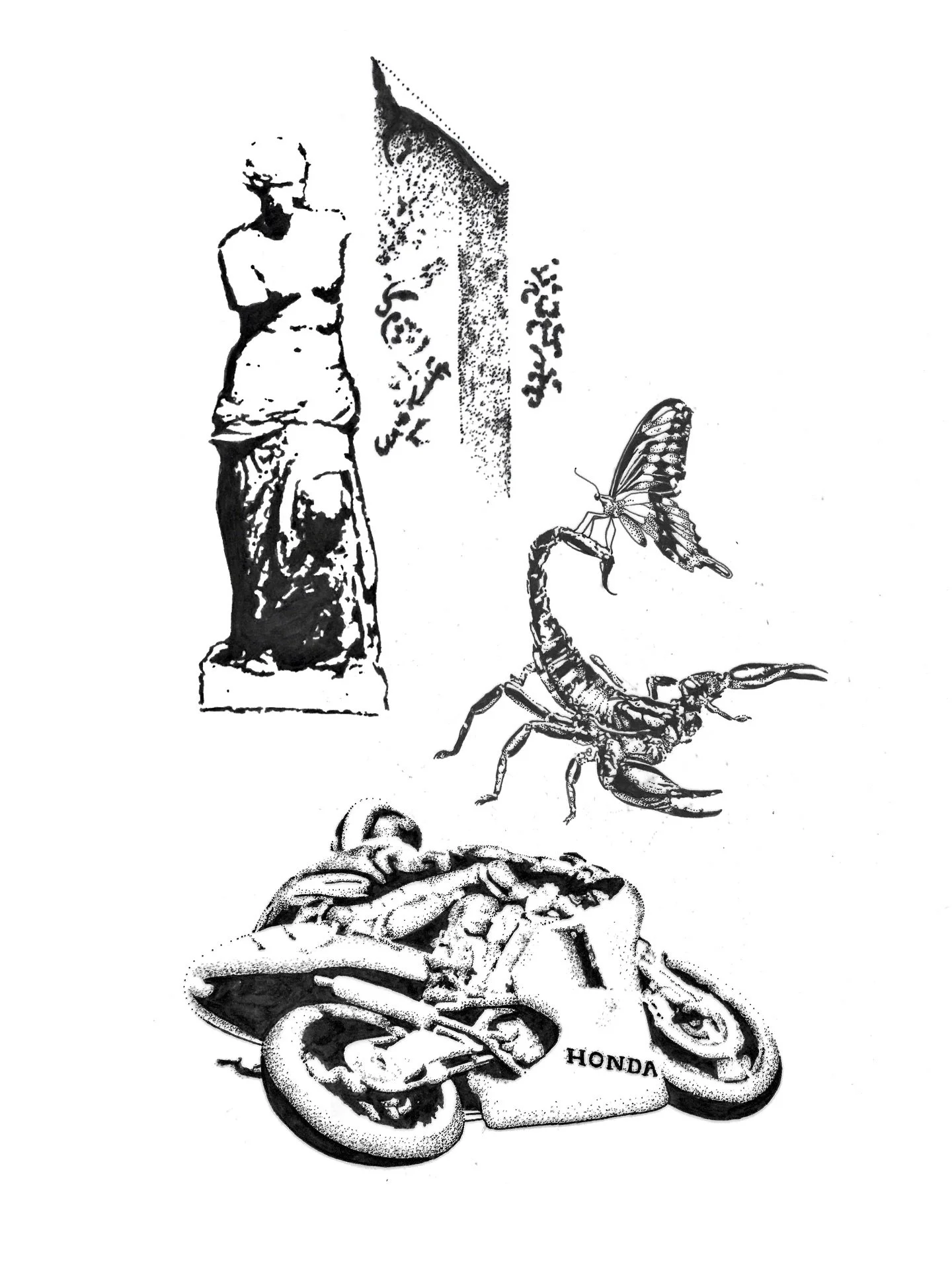 Some custom pieces from a bygone era that never made it to skin. Enquiry link in bio for custom tattoos and artwork.