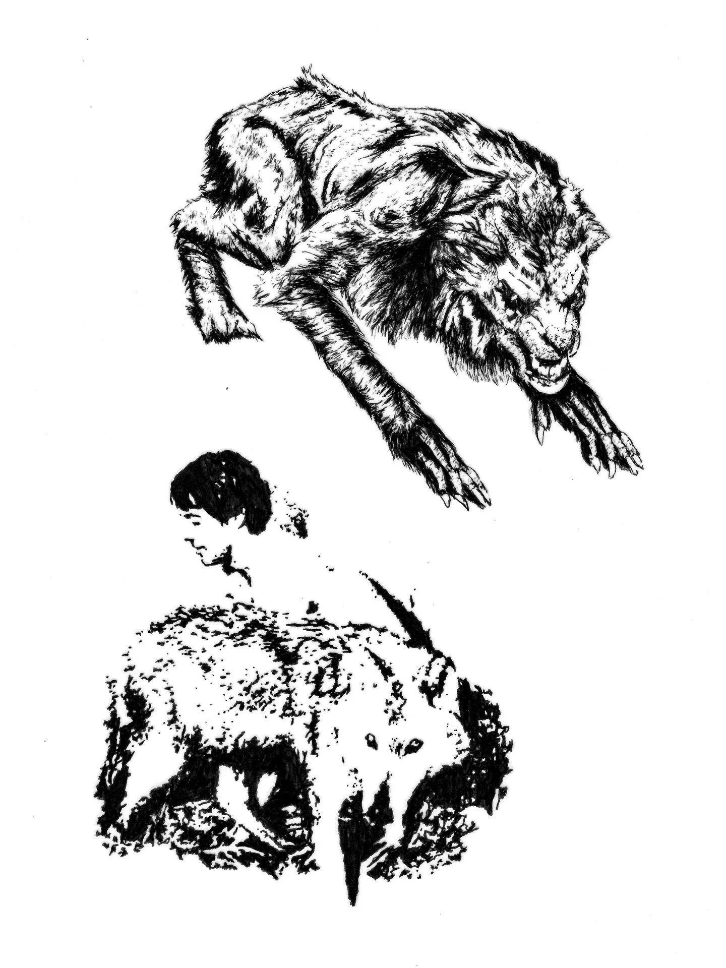 Some American Werewolf in London sketches from today. I can&rsquo;t stand this place sometimes but I will always love seeing my city on film.