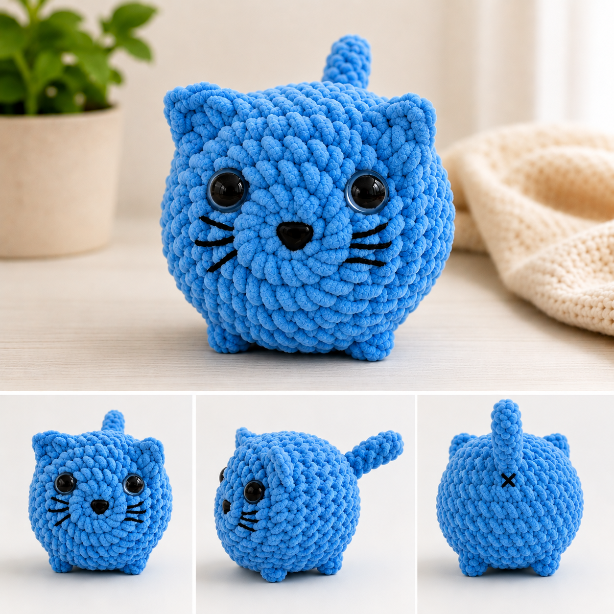 Handmade Crocheted Loaf Cat Plush – Cat Amigurumi