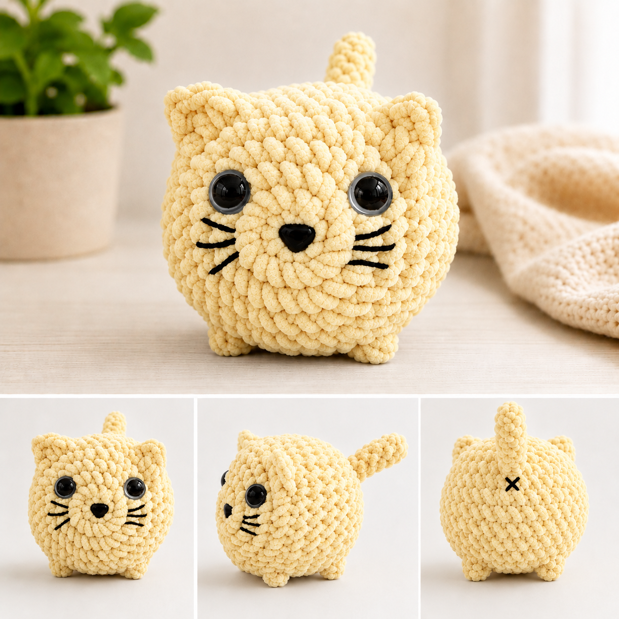Handmade Crocheted Loaf Cat Plush – Cat Amigurumi