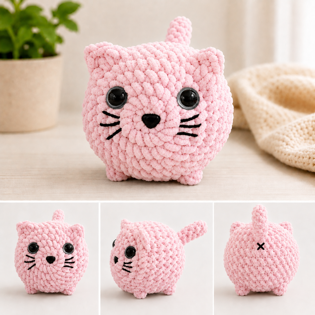 Handmade Crocheted Loaf Cat Plush – Cat Amigurumi