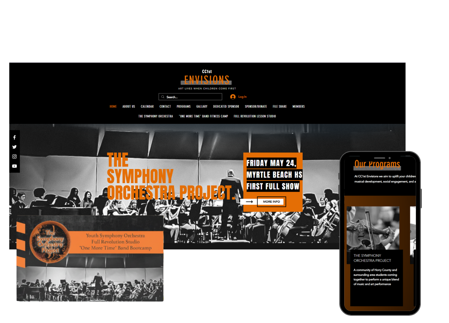 CC1st Envisions wix website to inform on children's music lessons and events