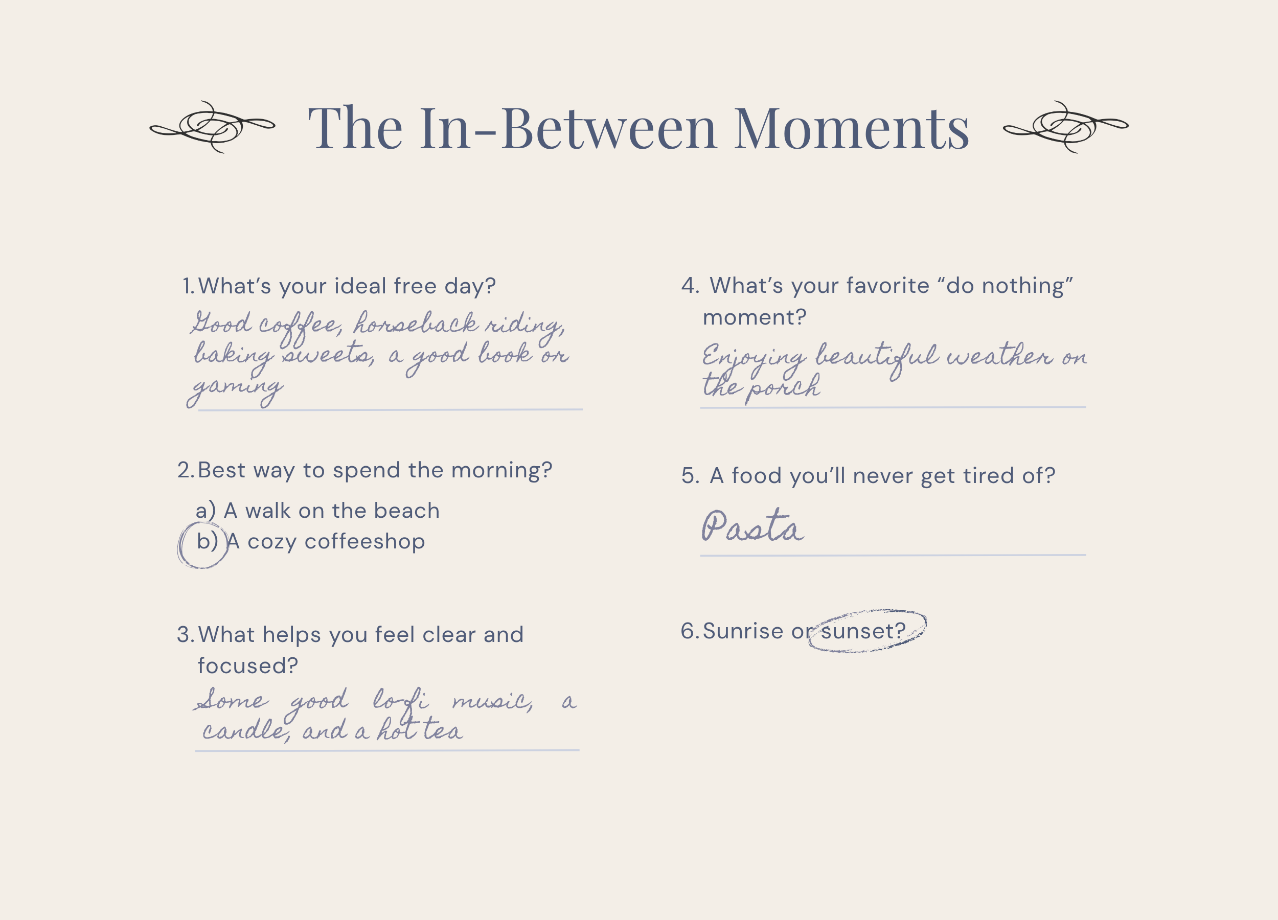 a few more personal questions answered by Dani