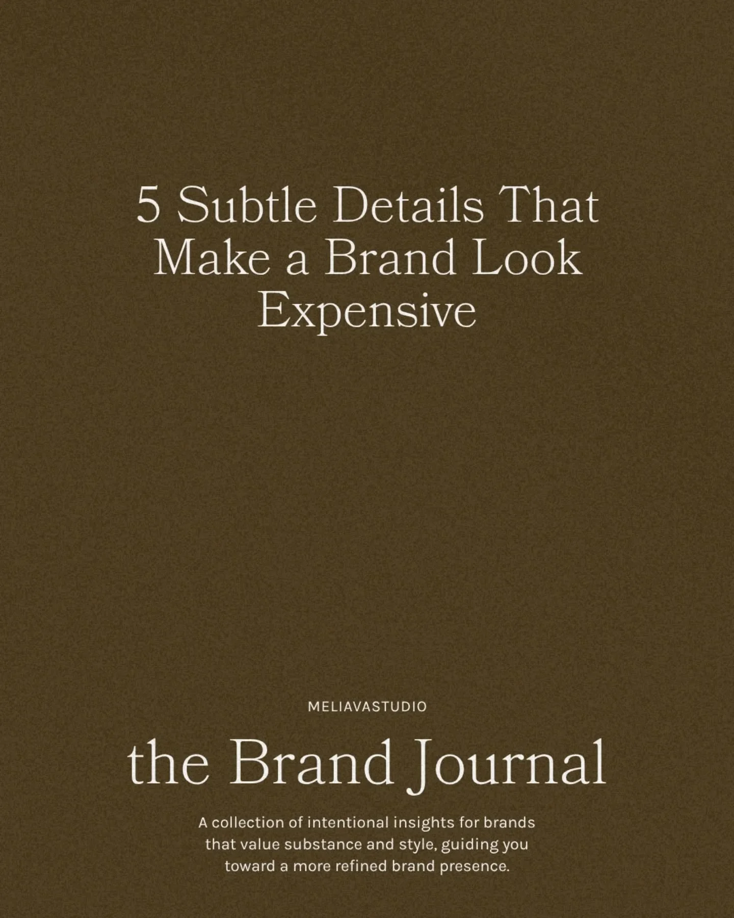 Most brands try to add more - more color, more elements, more noise.

But premium brands do the opposite.
They refine, simplify, and become intentional in every detail.

Because what feels expensive isn&rsquo;t always obvious&mdash;
it&rsquo;s felt i