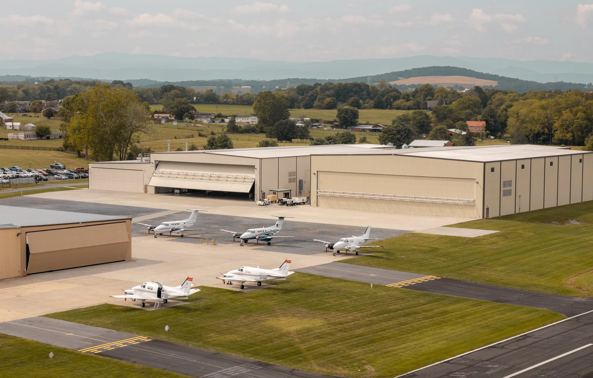 Dynamic Aviation hangar and ramp infrastructure at the Bridgewater, Virginia campus