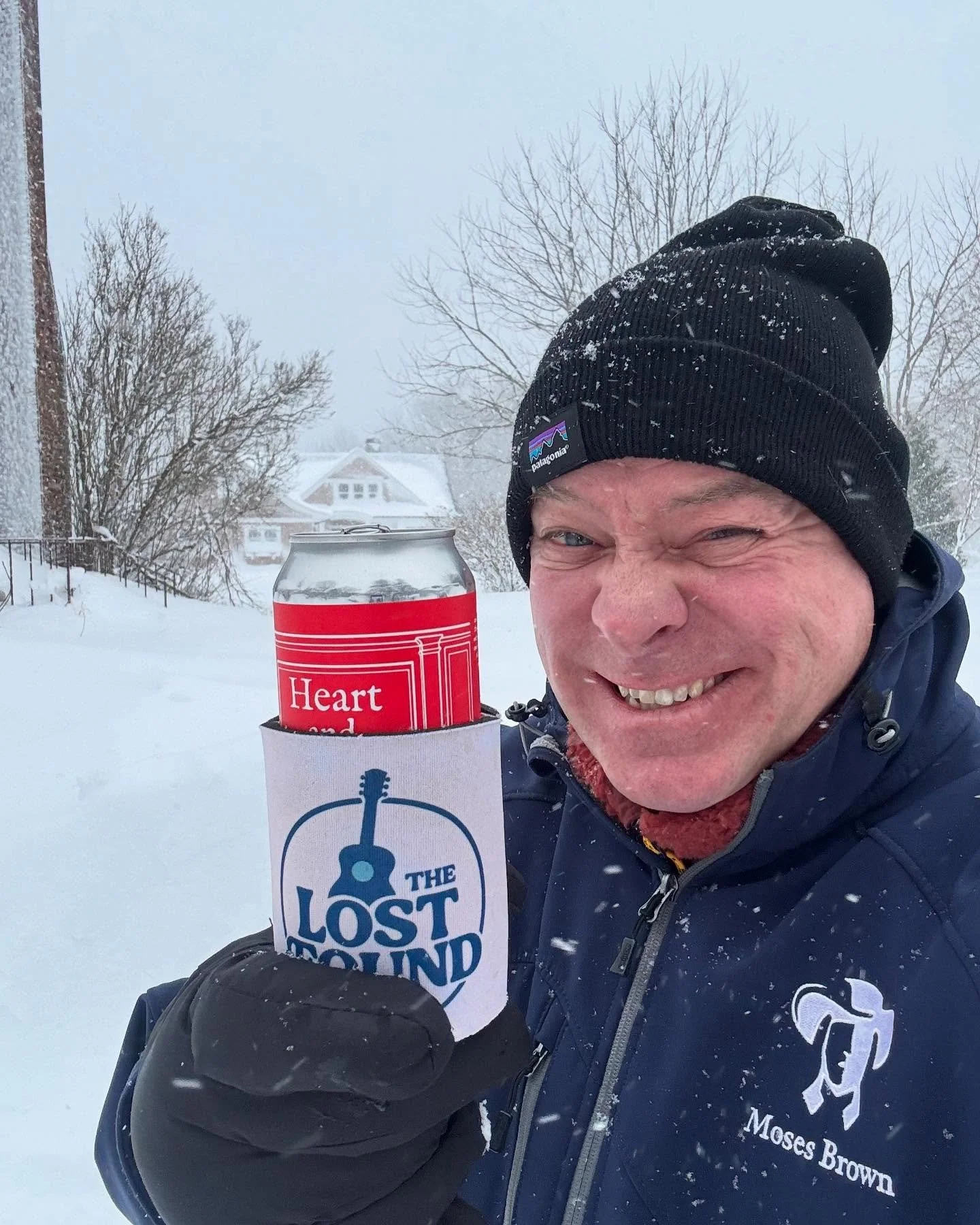 Snowstorm?
Still found.
Adam out here proving that not even a nor&rsquo;easter can freeze The Lost &amp; Found spirit. ❄️🎶
Stay safe everyone. 
#TheLostAndFound #OceanStateSound #RhodeIslandMusic #BandLife #SnowGigEnergy